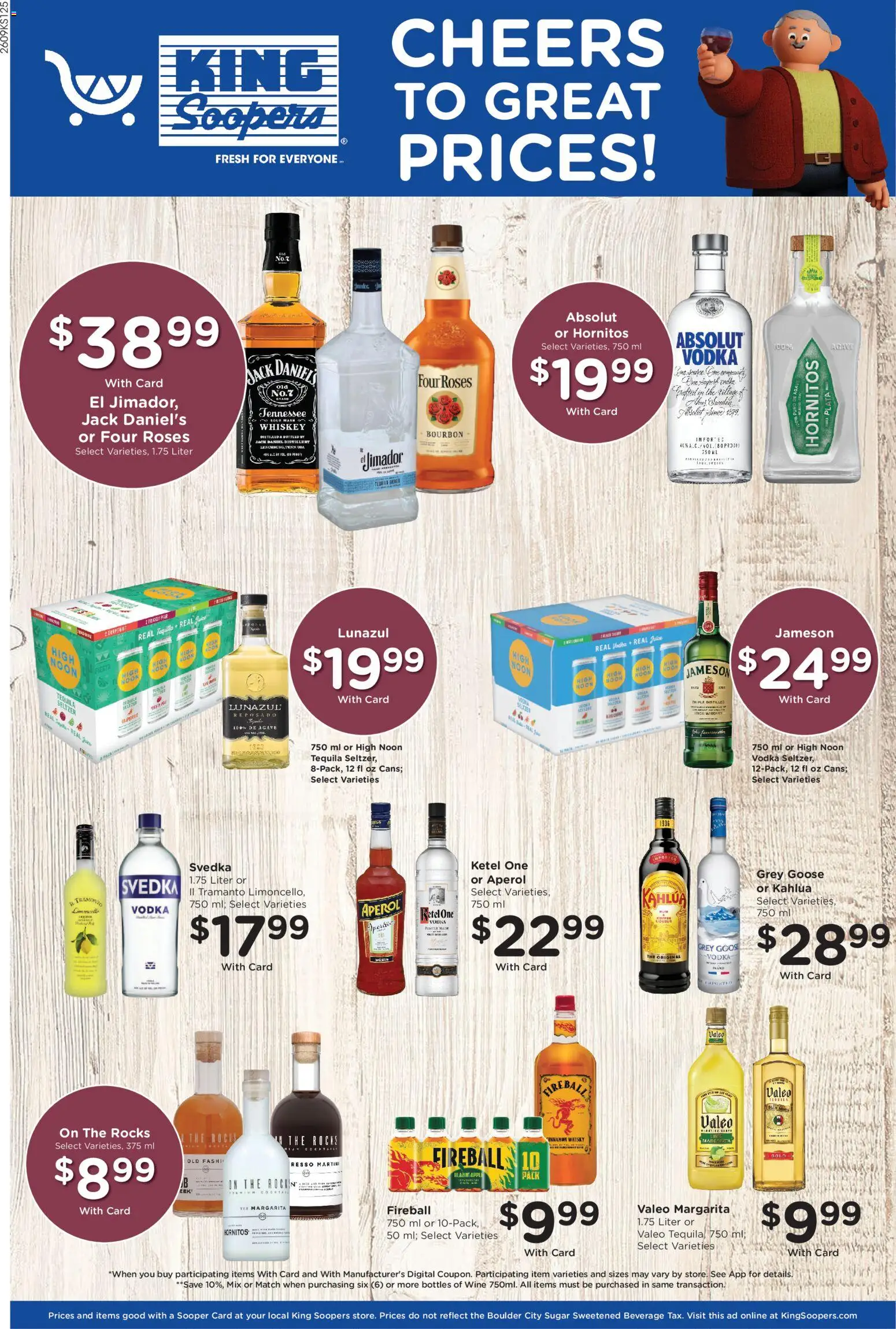 King Soopers Adult Beverage   - valid from 01.04.2026 | Page: 1 | Products: Juice, Wine, Vodka, Whiskey