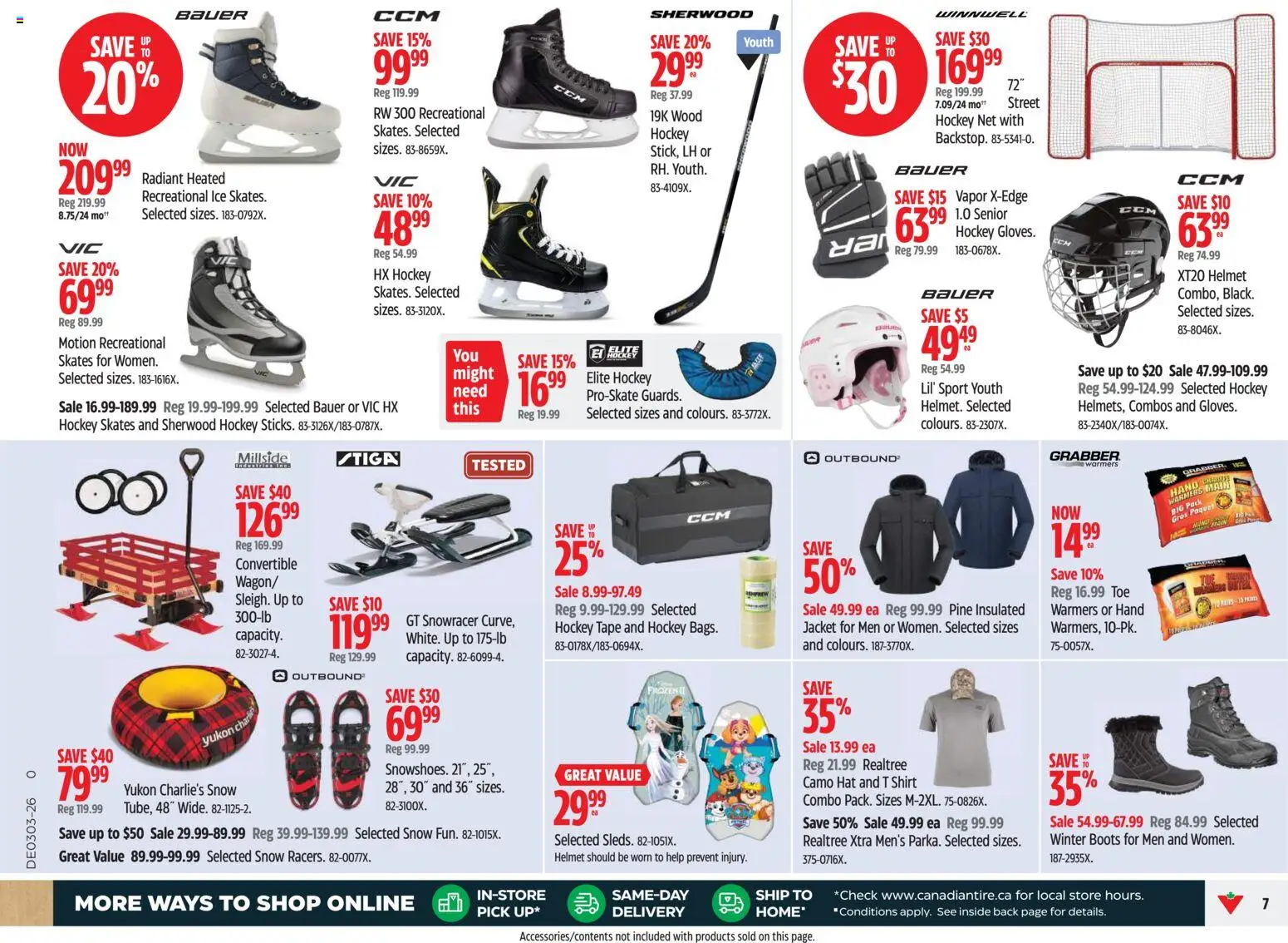 Canadian Tire flyer valid from 15.01.2026 | Page: 7 | Products: Boots, Hat, Shirt, Jacket