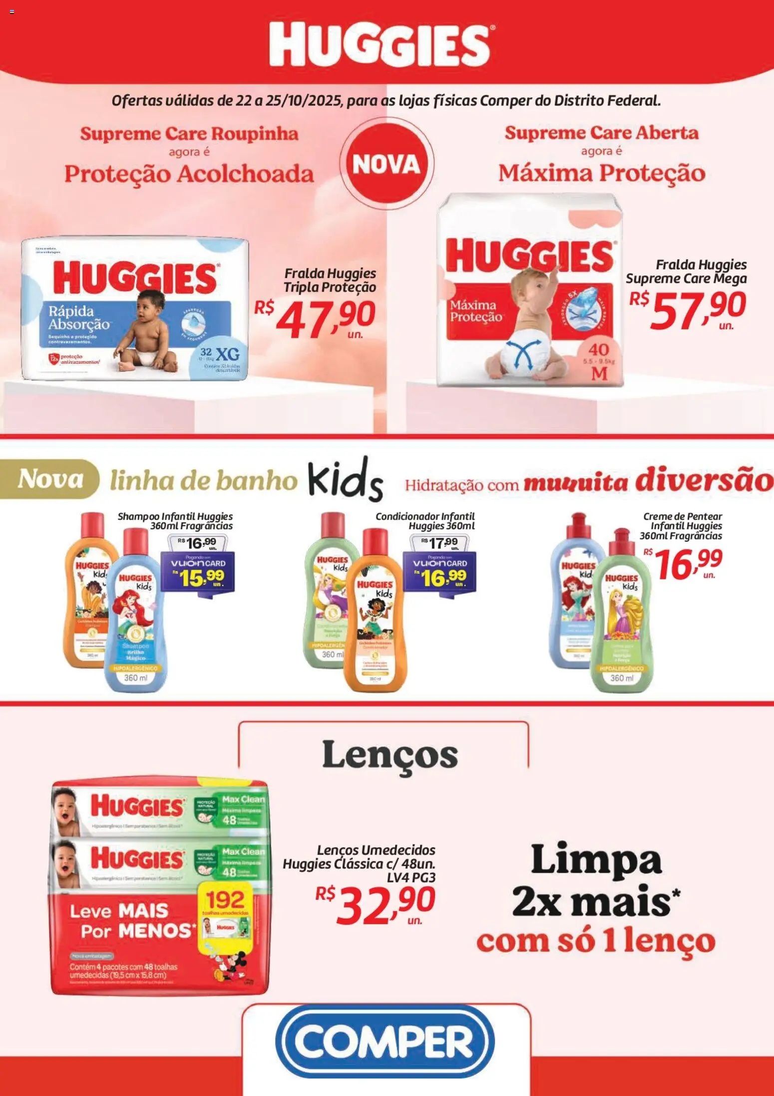 Comper Folheto - válido de 22.10.2025 | Página: 1 | Produtos: Shampoo, Condicionador, Lenço, Creme