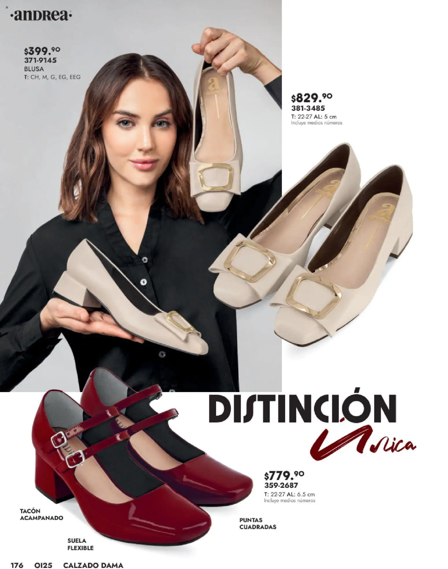 Nuevas ofertas de Andrea válidas en toda la República Mexicana desde el 24.08.2025. ¡Encuentra las mejores ofertas en Andrea - Catálogo Calzado Dama! | Página: 176 | Productos: Blusa, Flexible