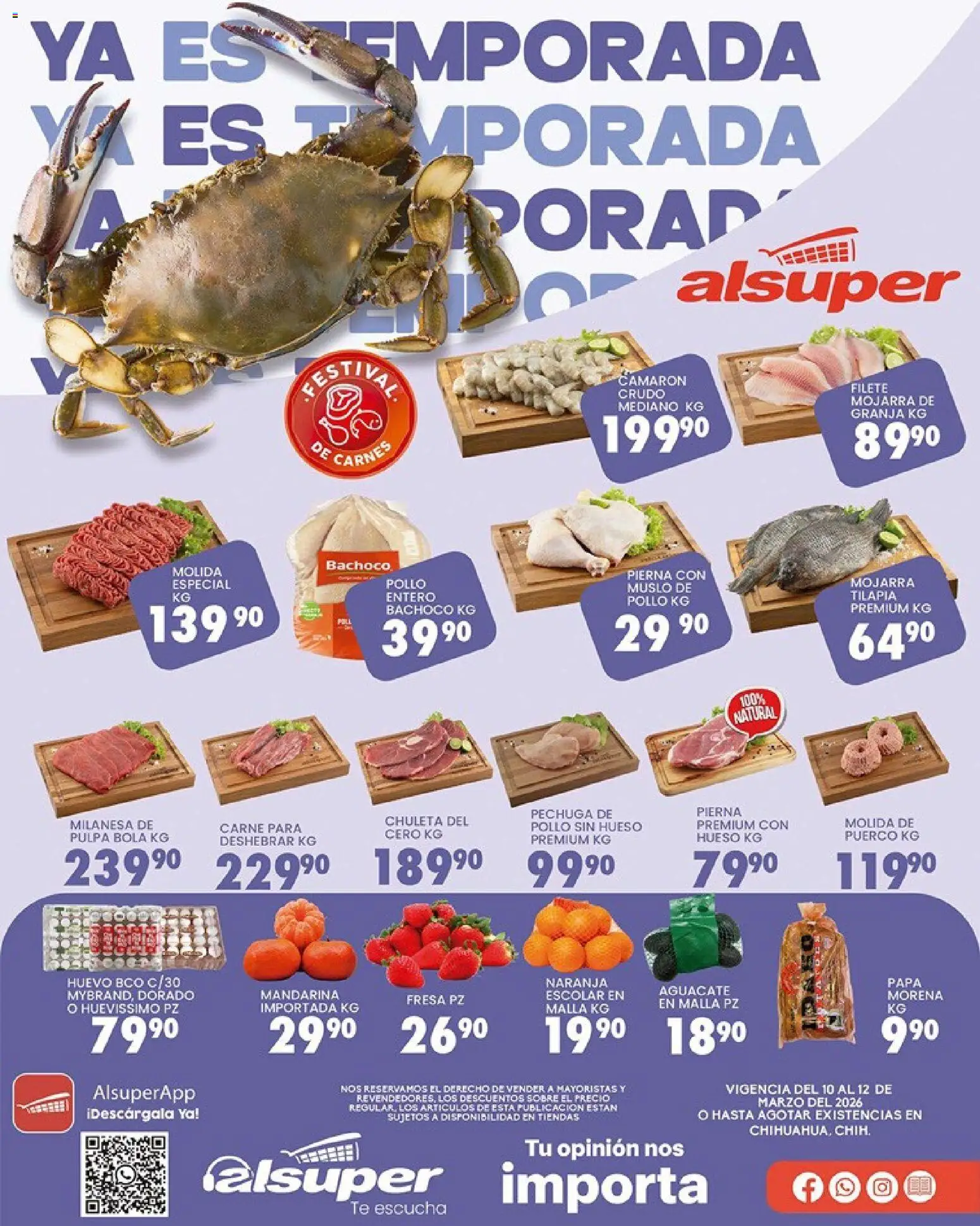 Nuevas ofertas de Alsuper válidas en toda la República Mexicana desde el 10.03.2026. ¡Encuentra las mejores ofertas en Alsuper folleto! | Página: 1 | Productos: Milanesa, Papa, Huevo, Aguacate