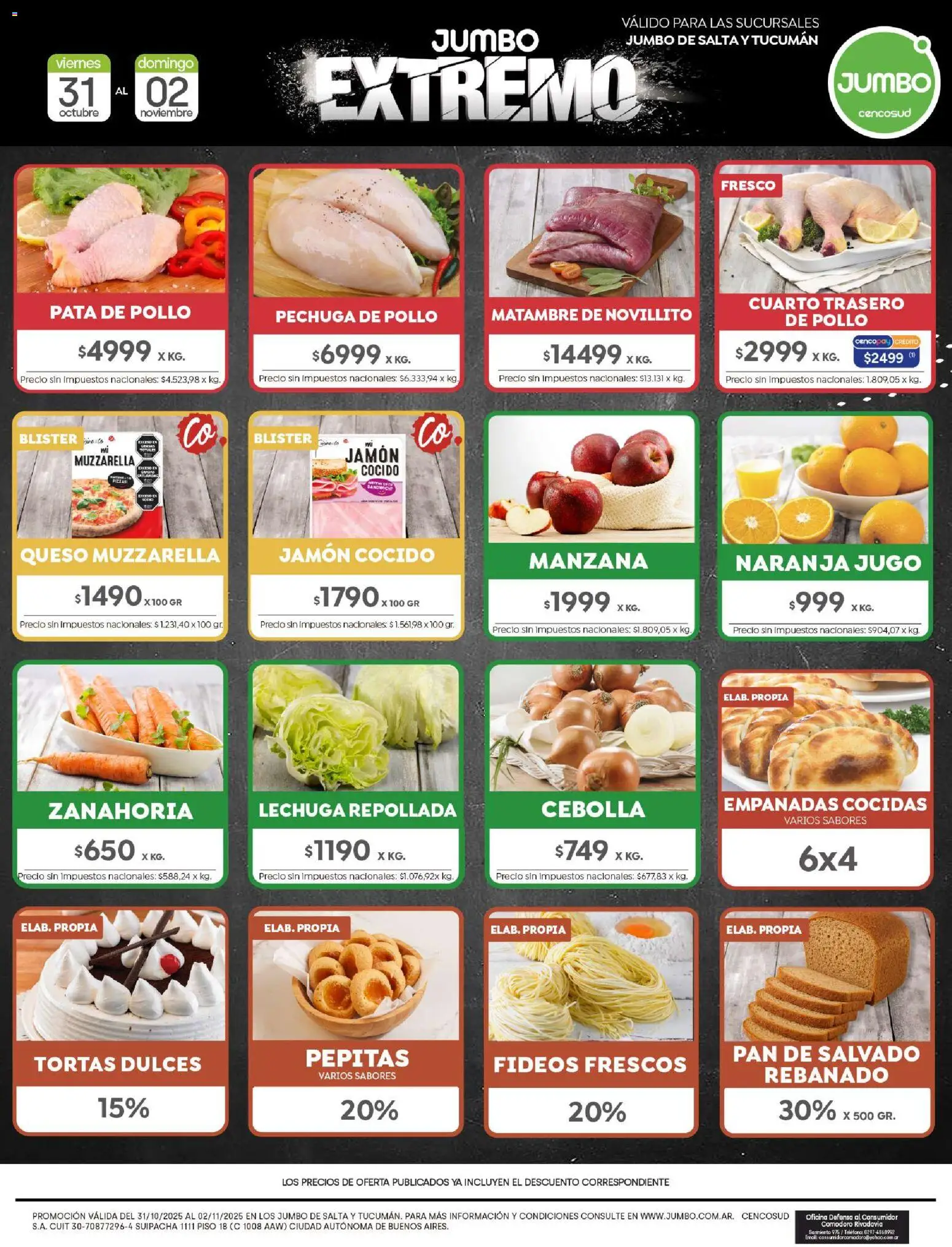 Jumbo - Ofertas Extremo | Salta & Tucumán │ válido desde el 31.10.2025 | Página: 7 | Productos: Teléfono, Jamón cocido, Queso, Jugo
