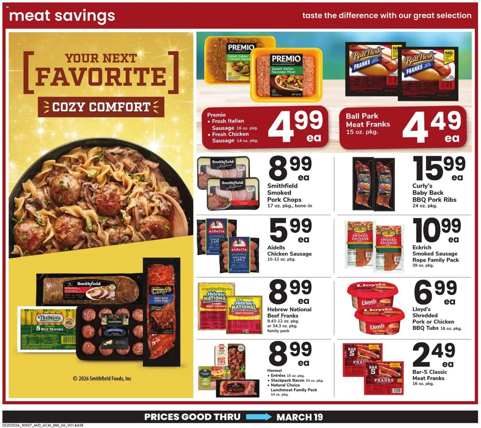 Acme Big Book of Savings - valid from 20.02.2026 | Page: 6 | Products: Pork, Beef, Sausage