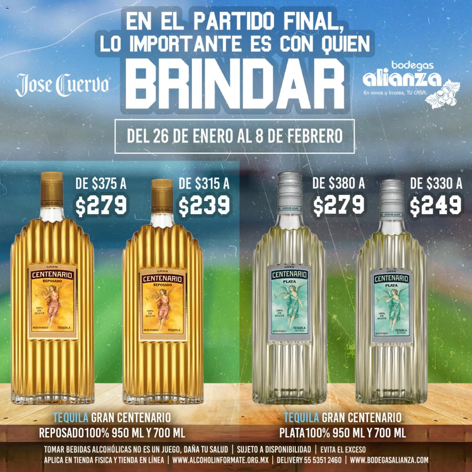 Nuevas ofertas de Bodegas Alianza válidas en toda la República Mexicana desde el 26.01.2026. ¡Encuentra las mejores ofertas en Bodegas Alianza catálogo Super Descuentos José Cuervo! | Página: 7 | Productos: Tequila