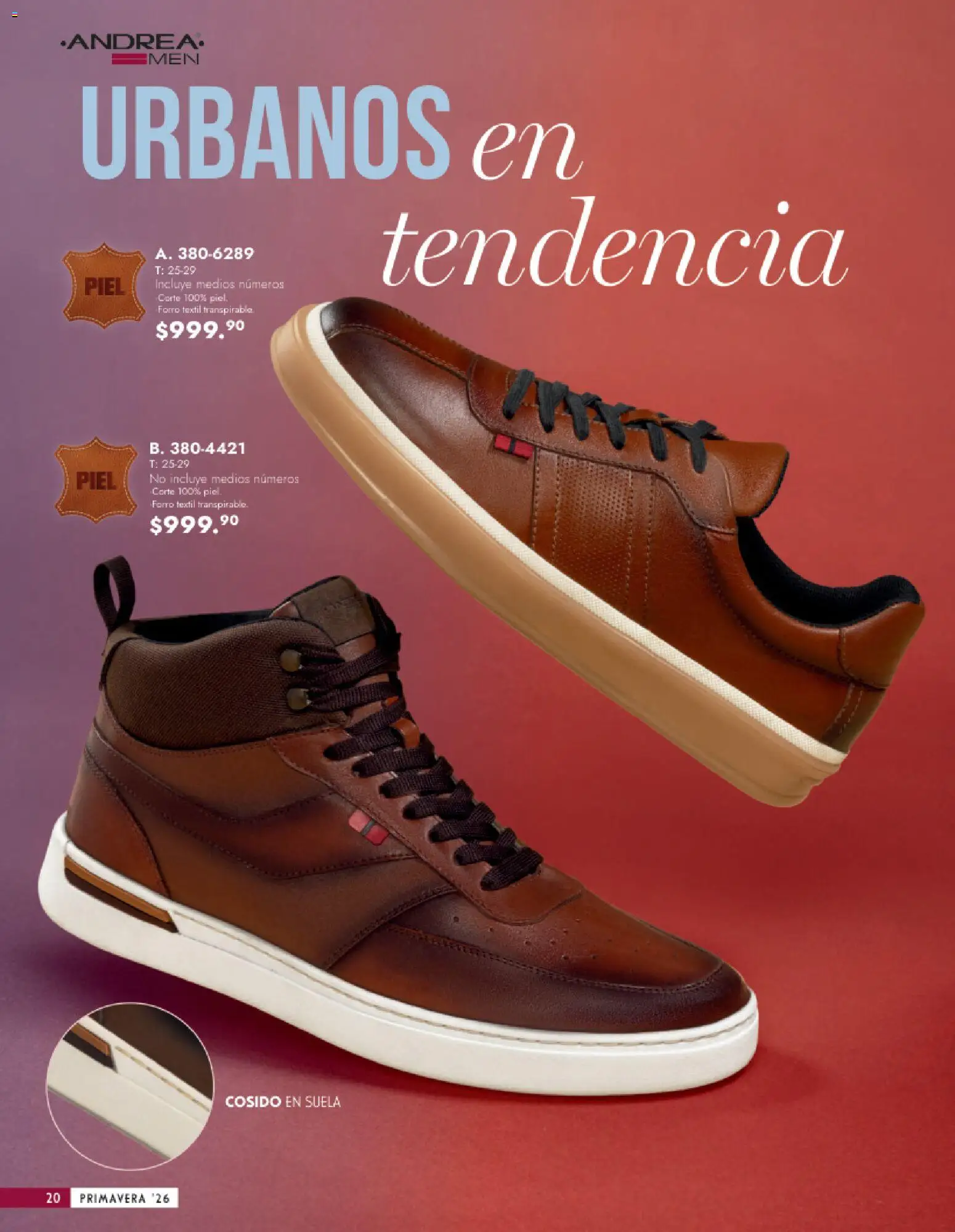 Nuevas ofertas de Andrea válidas en toda la República Mexicana desde el 25.01.2026. ¡Encuentra las mejores ofertas en Andrea catálogo Calzado Caballero! | Página: 20