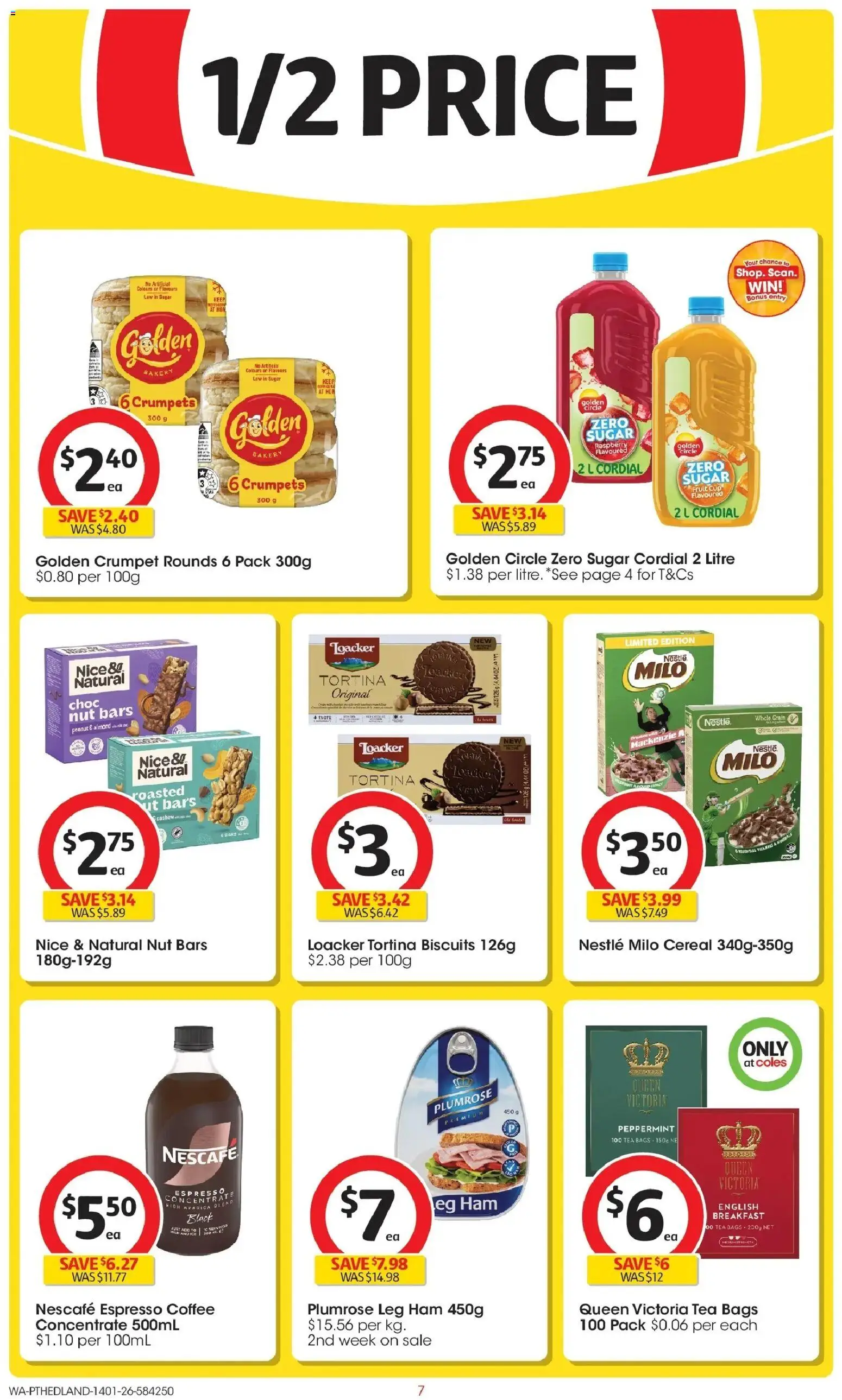 Coles catalogue - valid from 14.01.2026 | Page: 7 | Products: Cereal, Biscuits, Raspberry, Nescafe