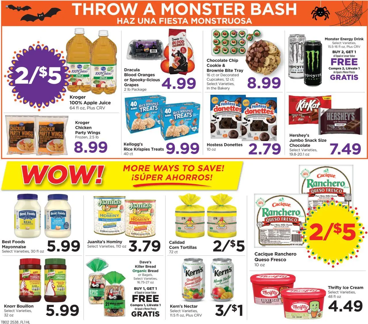 Food 4 Less Weekly Ad - valid from 22.10.2025 | Page: 4 | Products: Corn, Milk, Cream, Chocolate Chip