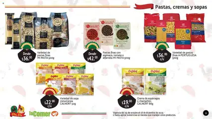 Vista previa de La Comer folleto Olá, Olé, nuevo folleto de la tienda, válido en México a partir del 29.10.2025 | Página: 2 | Productos: Sopa, Crema, Tomate, Pasta