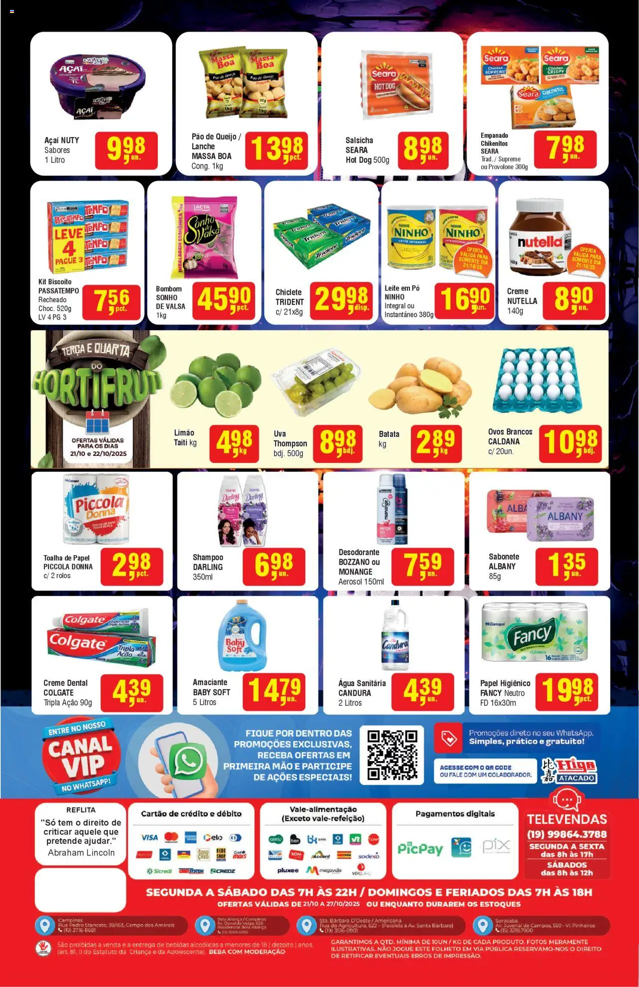 Higa Atacado Folheto - válido de 21.10.2025 | Página: 2 | Produtos: Pó, Batata, Chiclete, Açaí