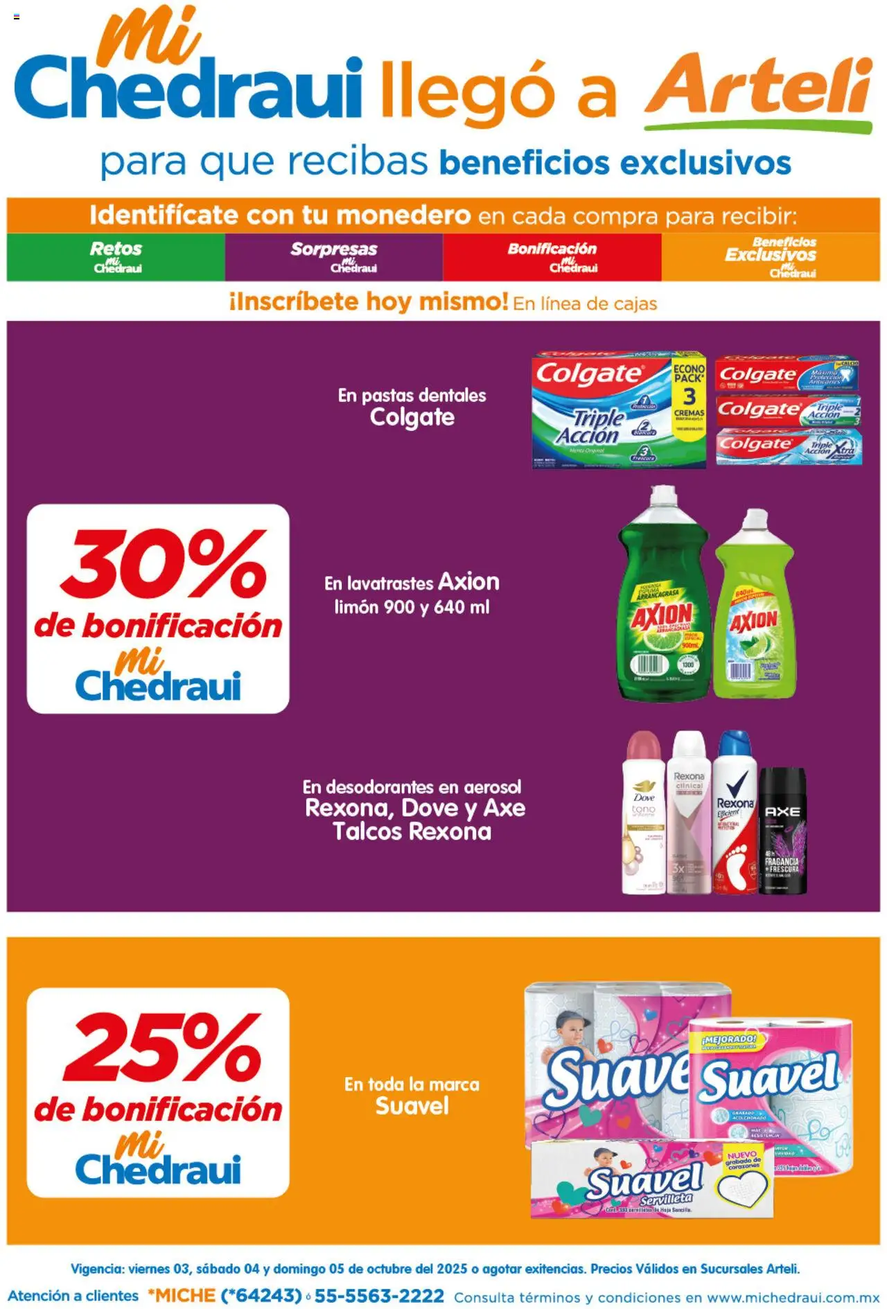 Nuevas ofertas de Arteli válidas en toda la República Mexicana desde el 03.10.2025. ¡Encuentra las mejores ofertas en Arteli - Folleto MiChedraui! | Página: 1 | Productos: Monedero, Limón, Fragancia