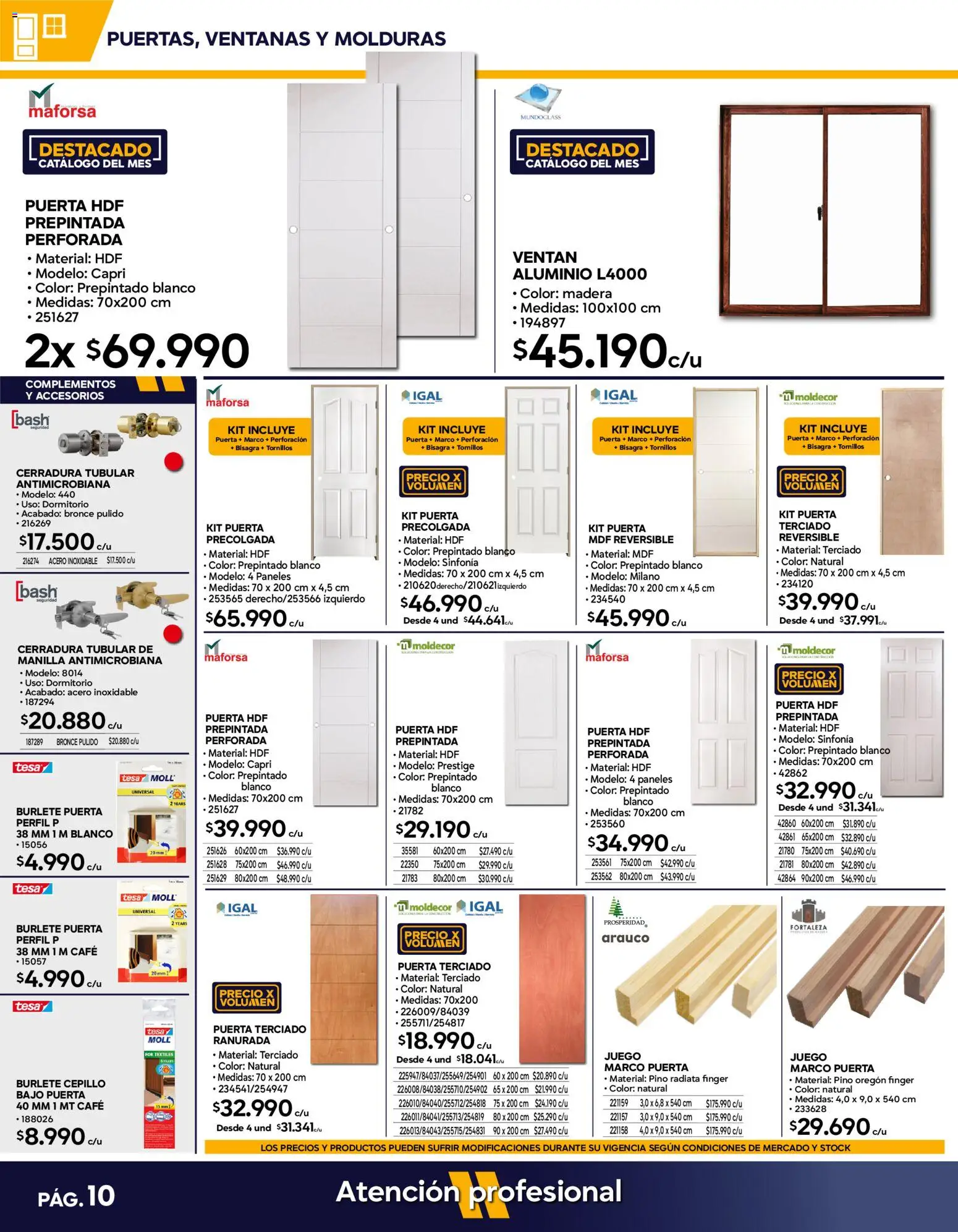 Construmart Ofertas │ válido desde el 01.04.2026 | Página: 10 | Productos: Perfil, Cepillo, Café, Bisagra