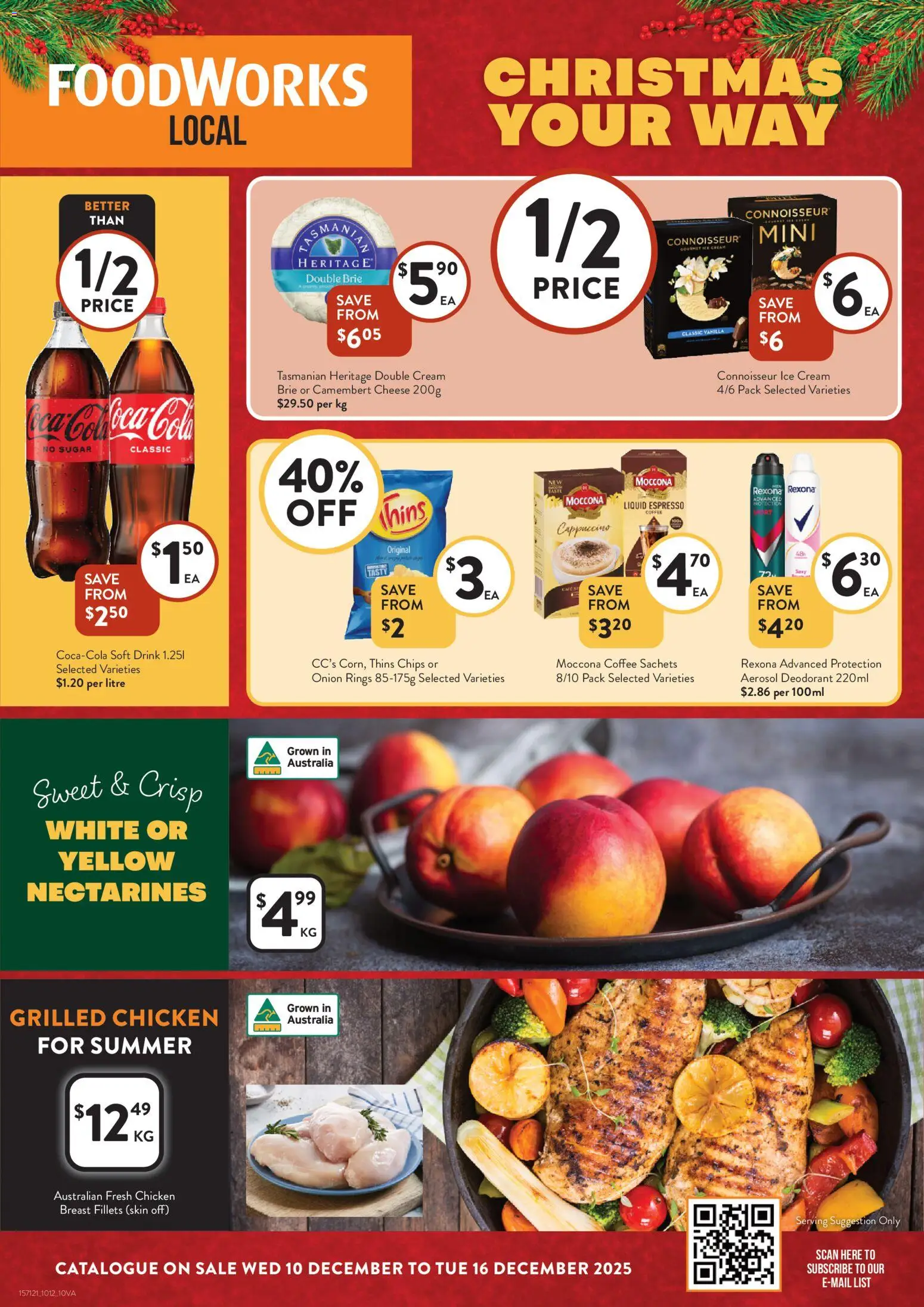 Foodworks catalogue - valid from 10.12.2025 | Page: 1 | Products: Coffee, Chicken, Deodorant, Cream