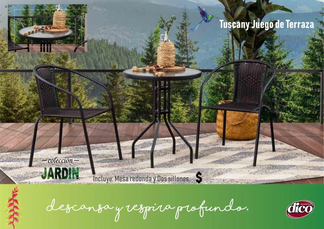 Nuevas ofertas de Muebles Dico válidas en toda la República Mexicana desde el 25.09.2025. ¡Encuentra las mejores ofertas en Muebles Dico - Catálogo Collecion Jardin! | Página: 3 | Productos: Juego, Mesa