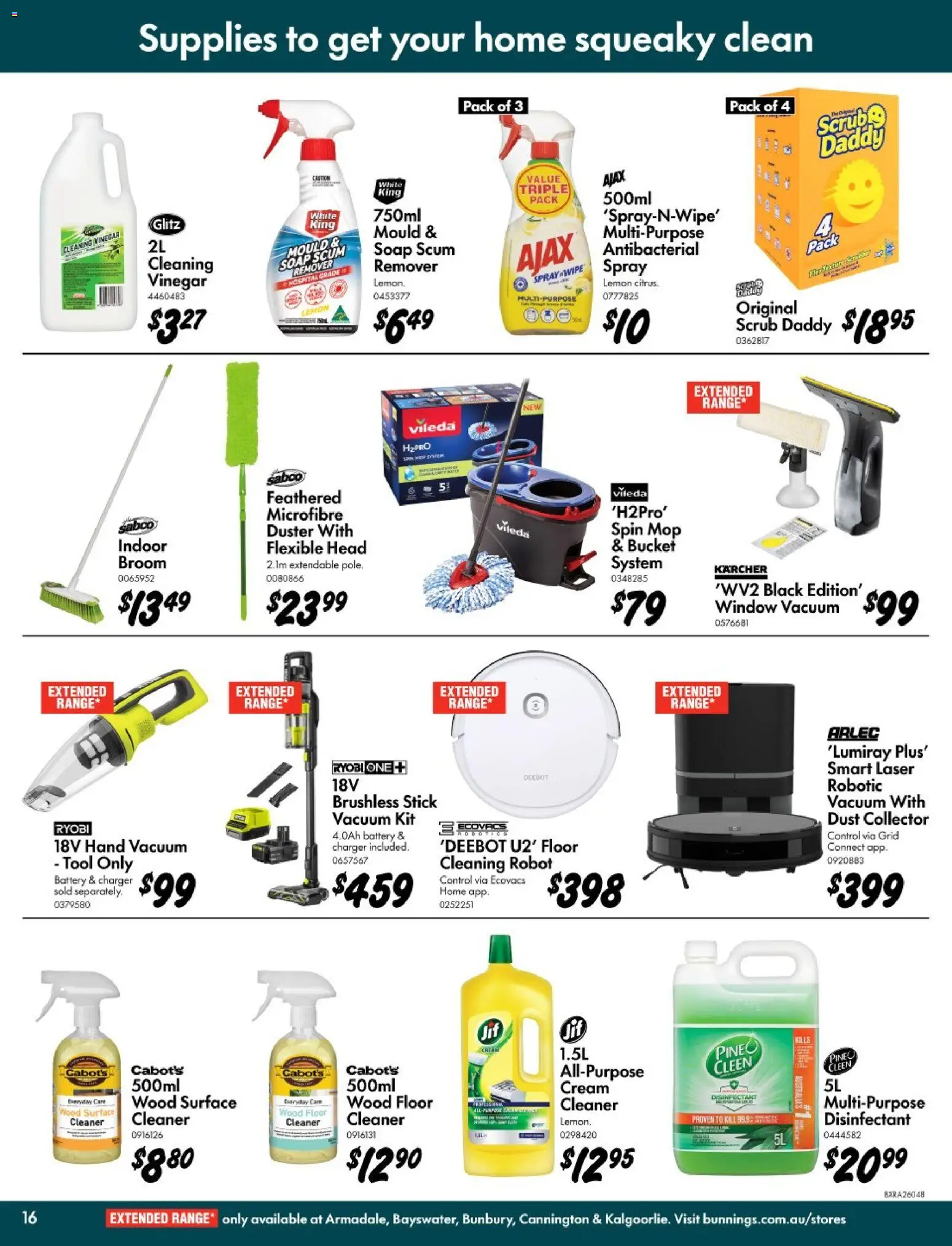 Bunnings Warehouse catalogue - valid from 11.03.2026 | Page: 16 | Products: Charger, Cleaner, Wood, Broom
