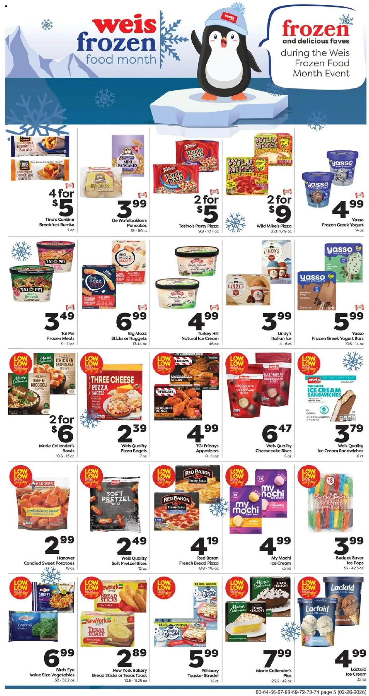 Weis Weekly Circular - NY - valid from 26.02.2026 | Page: 5 | Products: Toaster, Bread, Vegetables, Cheesecake