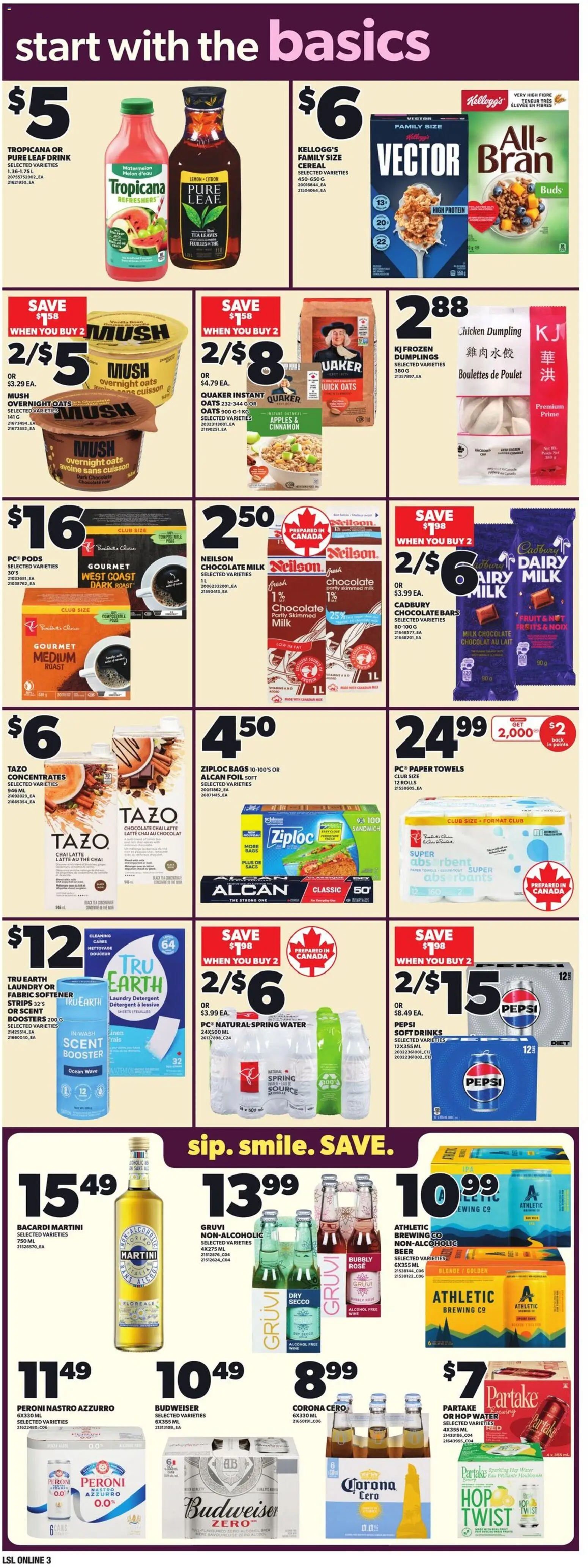Loblaws flyer valid from 08.01.2026 | Page: 11 | Products: Detergent, Milk, Chocolate, Beer