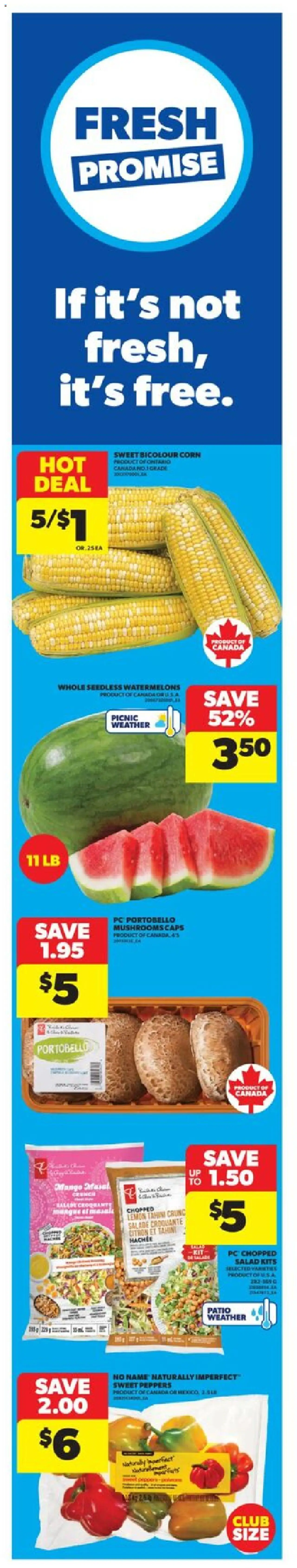 Real Canadian Superstore flyer valid from 31.07.2025 | Page: 1 | Products: Salad, PC