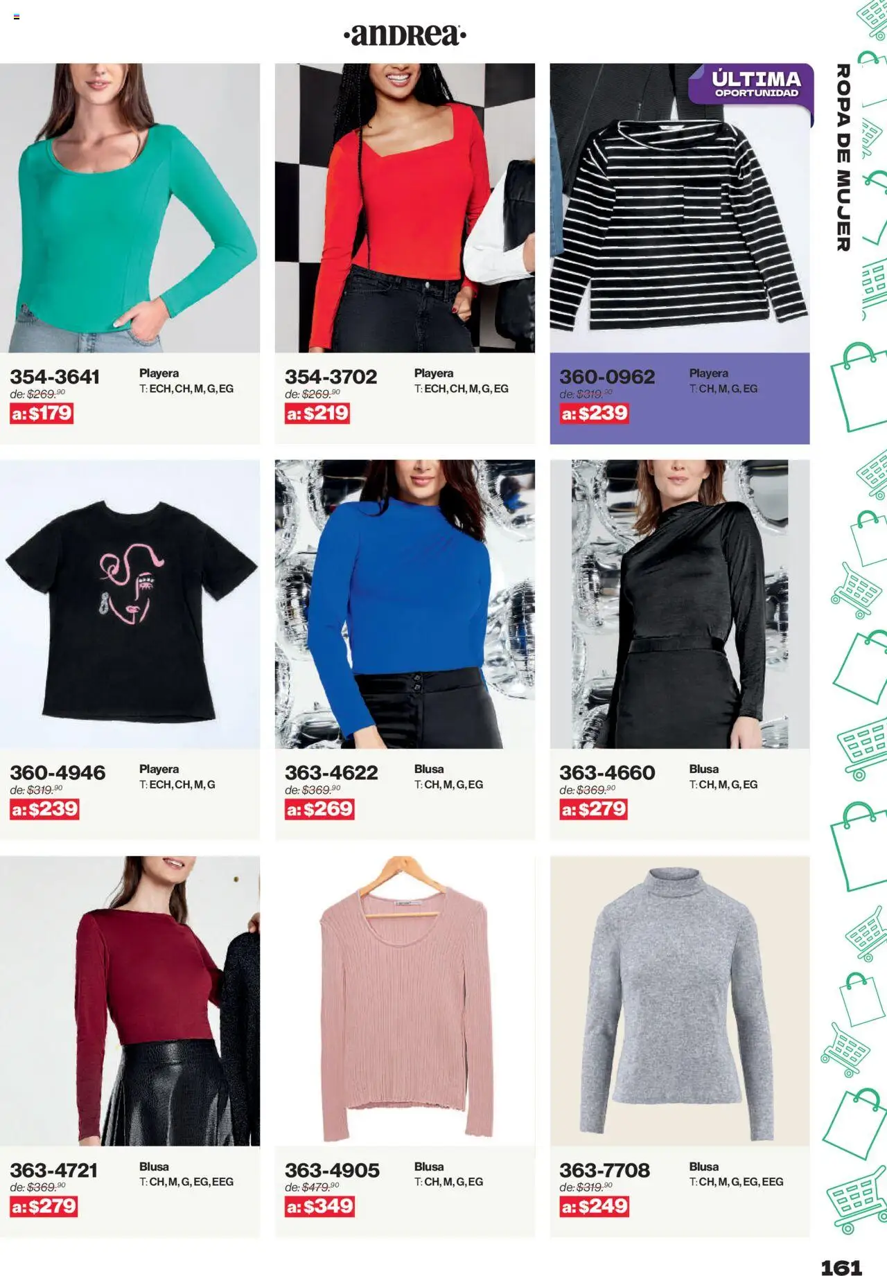 Nuevas ofertas de Andrea válidas en toda la República Mexicana desde el 10.08.2025. ¡Encuentra las mejores ofertas en Andrea - Catálogo Outlet! | Página: 161 | Productos: Blusa, Ropa, Playera