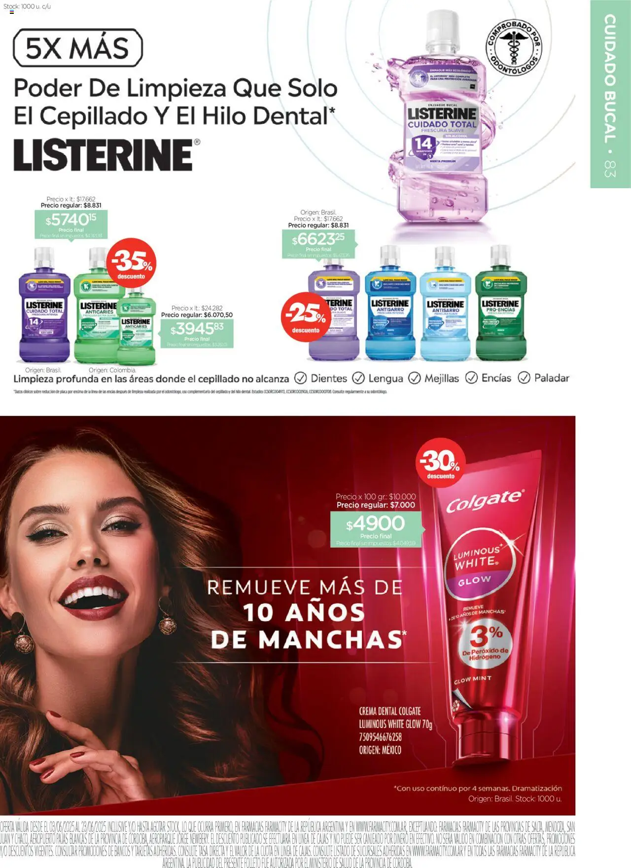 Farmacity catálogo │ válido desde el 03.06.2025 | Página: 83 | Productos: Sobre, Enjuague bucal, Crema