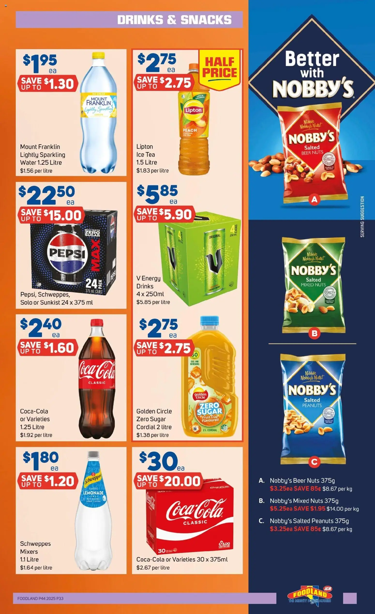 Foodland catalogue - valid from 29.09.2025 | Page: 33 | Products: Pepsi, Peanuts, Nuts, Sugar