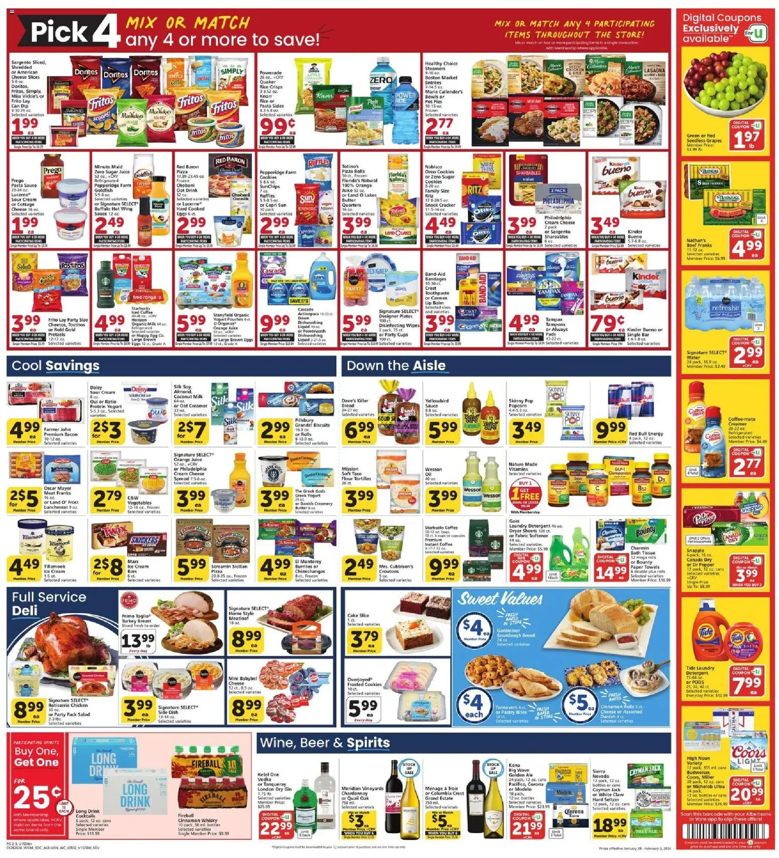 Vons Weekly Ad - SoCal - valid from 28.01.2026 | Page: 2 | Products: Fabric softener, Ice cream, Pepper, Dryer