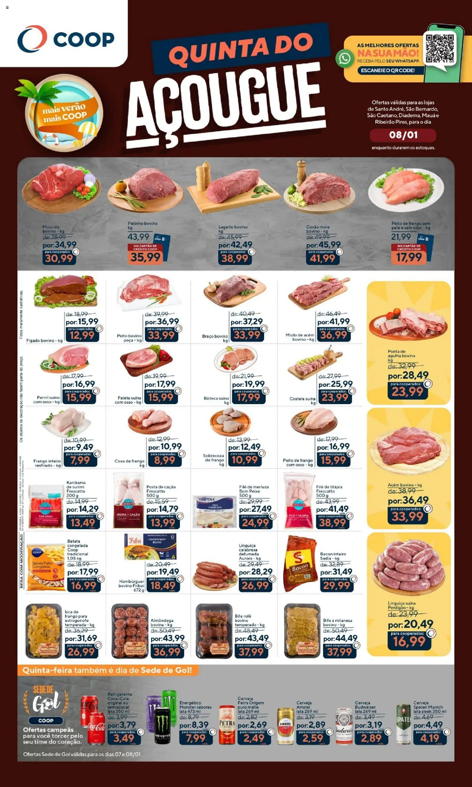 Coop Folheto - válido de 08.01.2026 | Página: 1 | Produtos: Energético, Pernil, Hambúrguer, Refrigerante