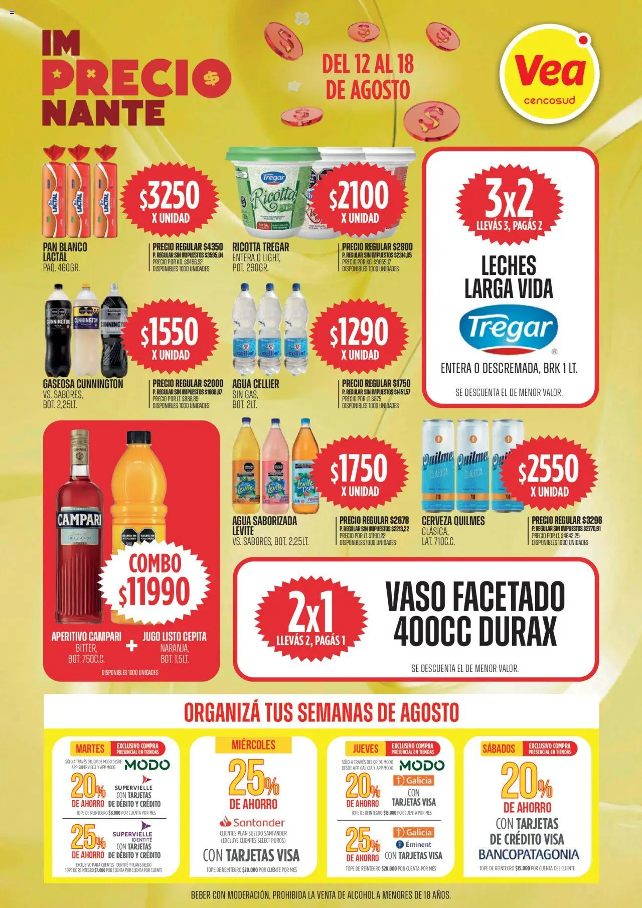 Vea - Oferta imPRECIOnante Córdoba │ válido desde el 12.08.2025 | Página: 3 | Productos: Gaseosa, Jugo, Cerveza, Agua saborizada