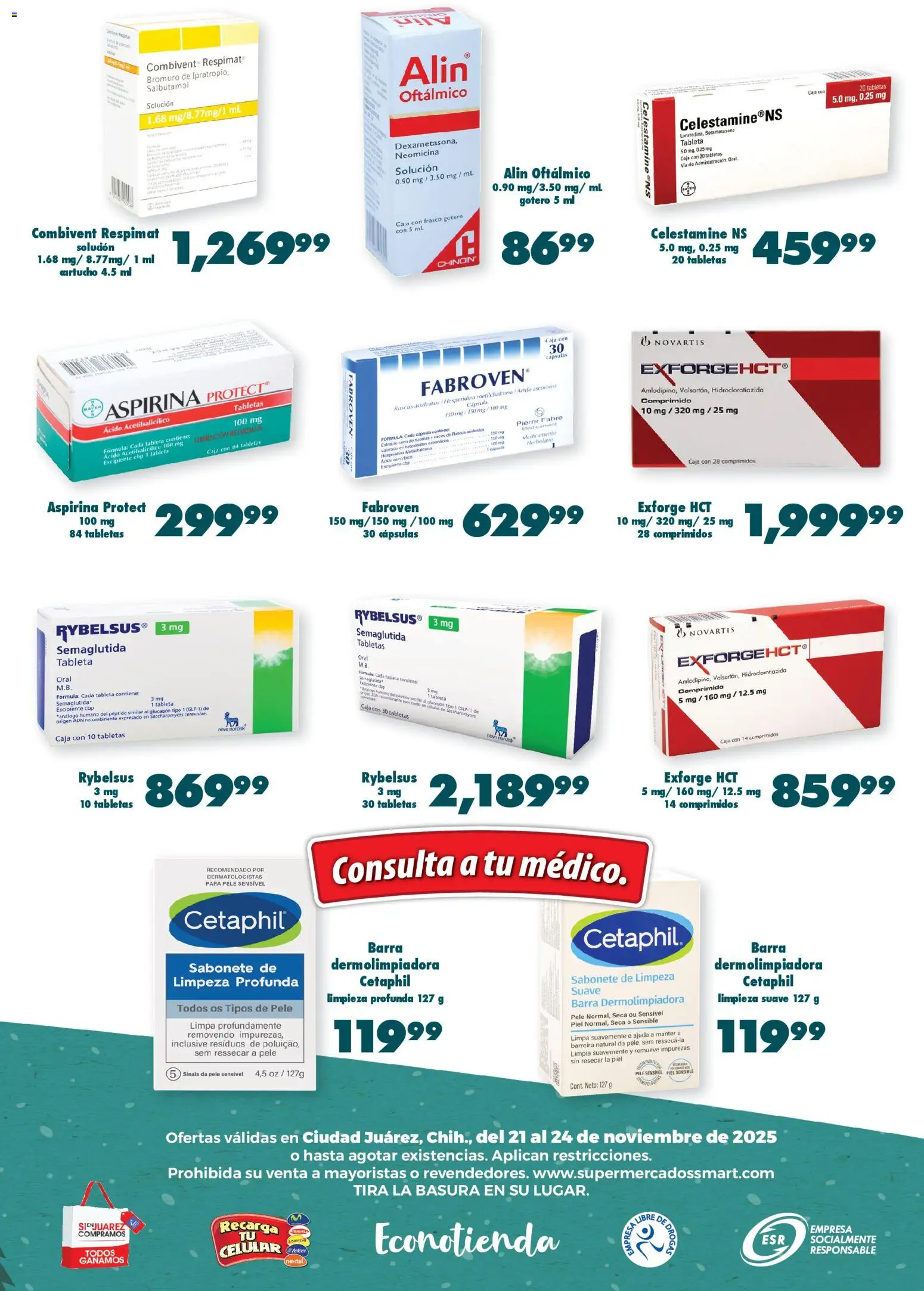 Nuevas ofertas de S-Mart válidas en toda la República Mexicana desde el 21.11.2025. ¡Encuentra las mejores ofertas en S-Mart folleto Ofertas de Feria Juárez! | Página: 6 | Productos: Frasco, Barra, Caja, Tableta