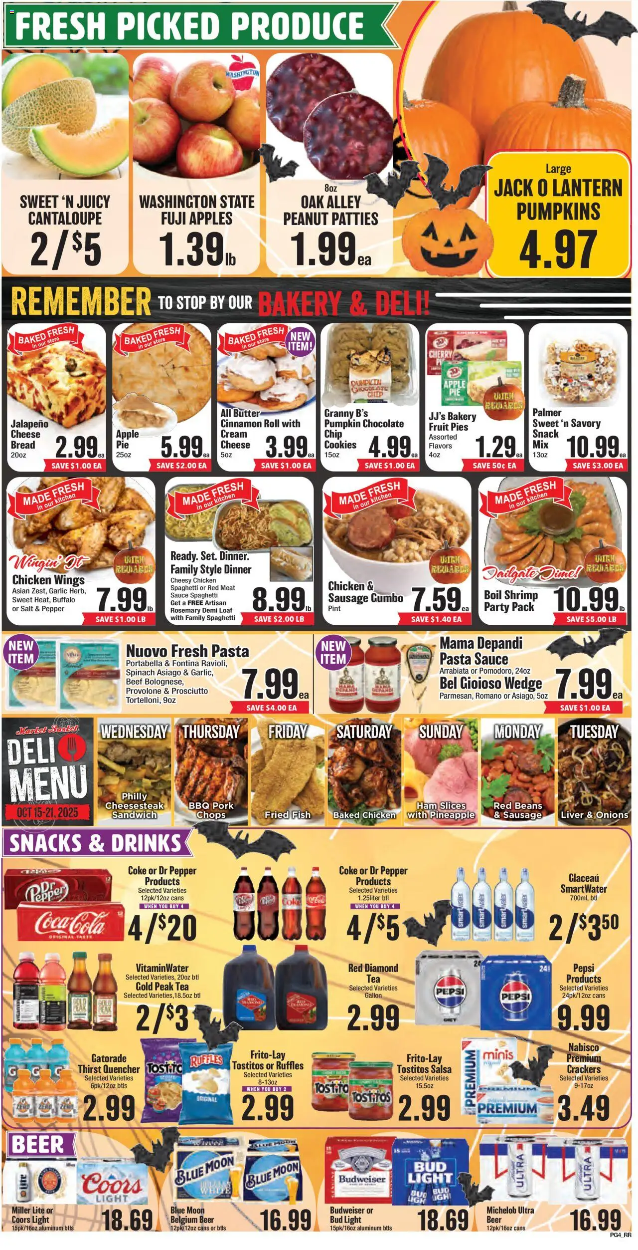 Market Basket - Southeast Texas - valid from 15.10.2025 | Page: 4 | Products: Bread, Apples, Cream, Cinnamon Roll