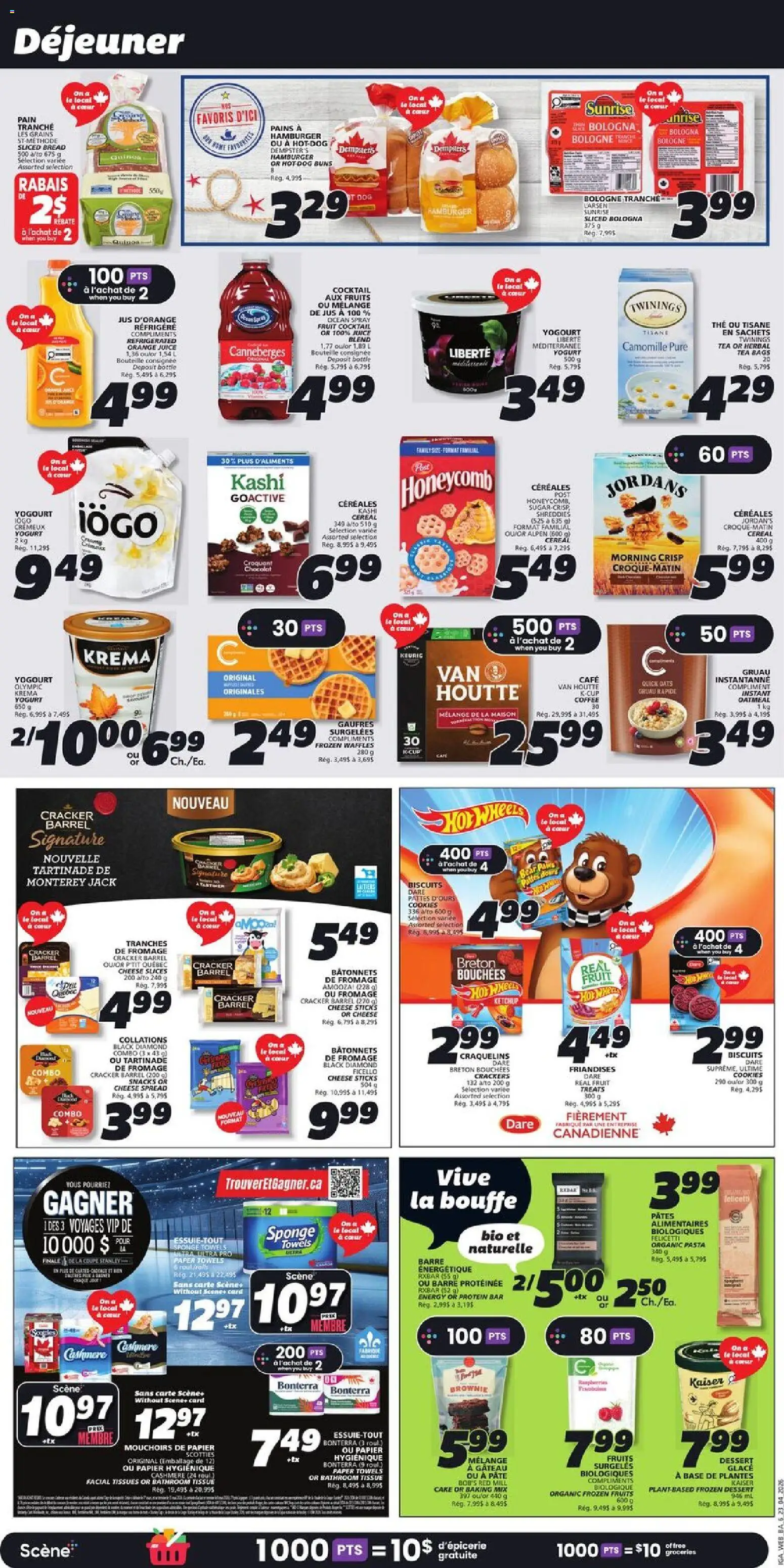IGA flyer valid from 23.04.2026 | Page: 10 | Products: Tea, Pasta, Sponge, Cheese