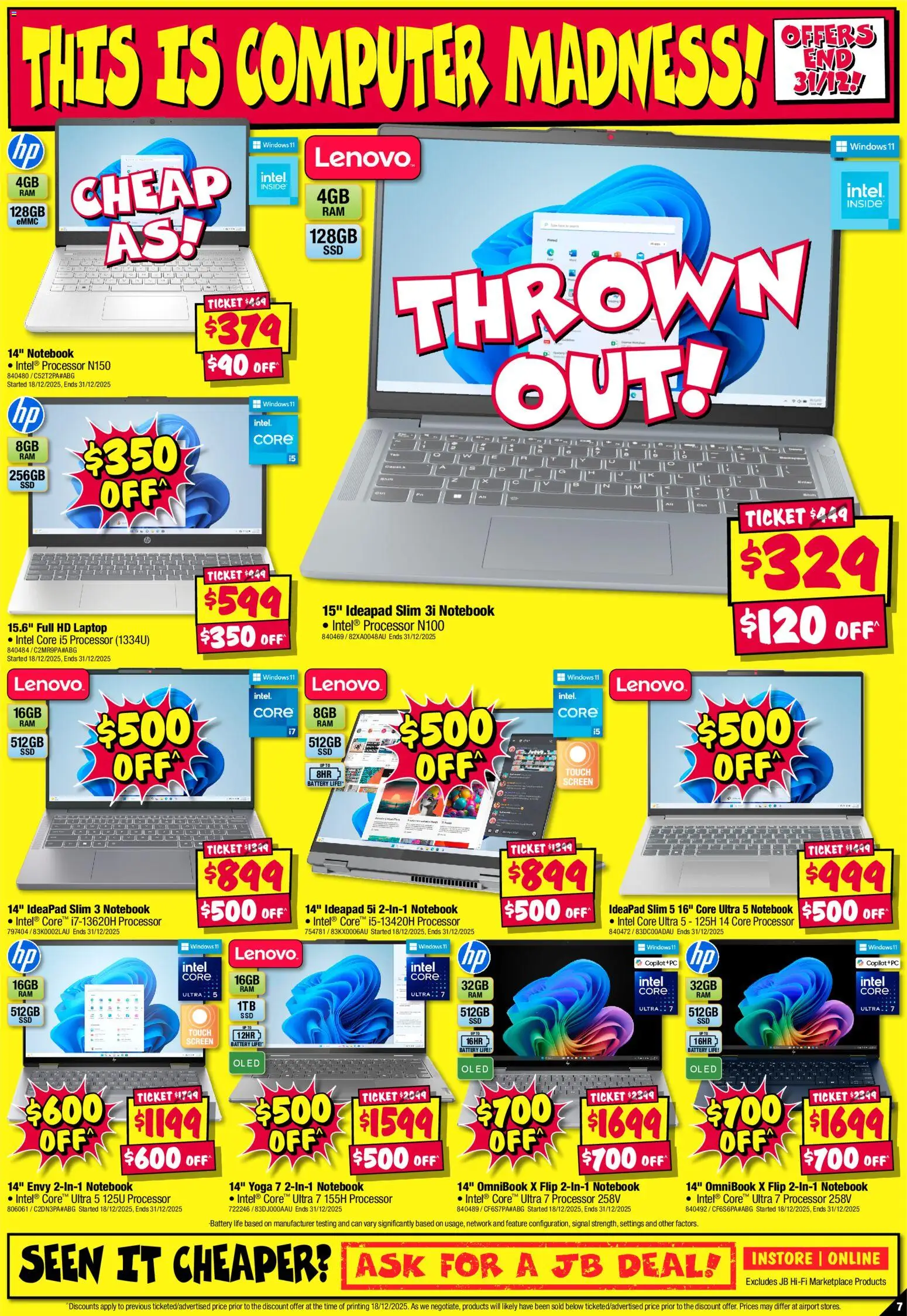 JB Hi-Fi catalogue - valid from 26.12.2025 | Page: 7 | Products: Battery, Notebook, Computer, Screen