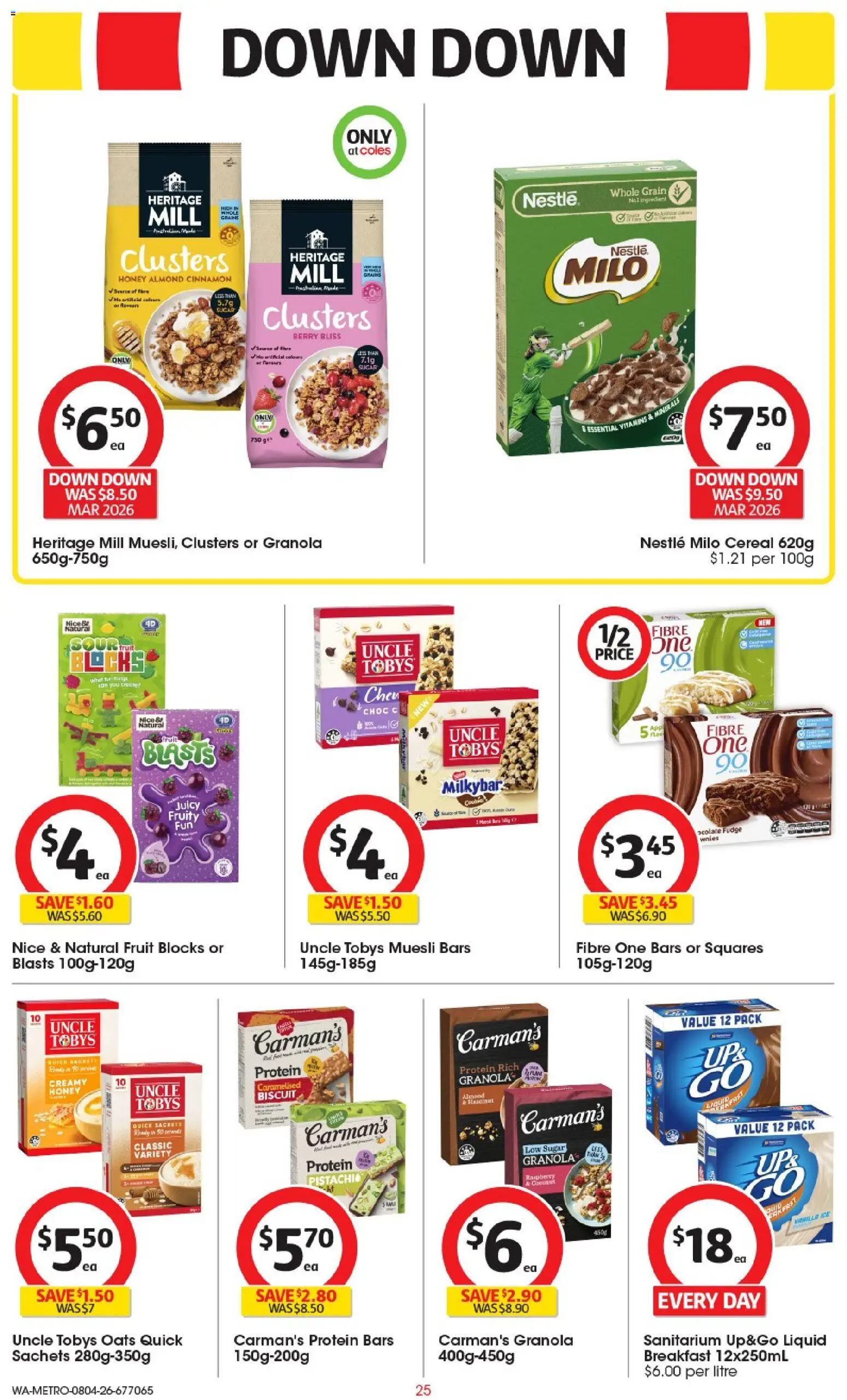 Coles catalogue - valid from 08.04.2026 | Page: 25 | Products: Granola, Oats, Cereal, Sugar