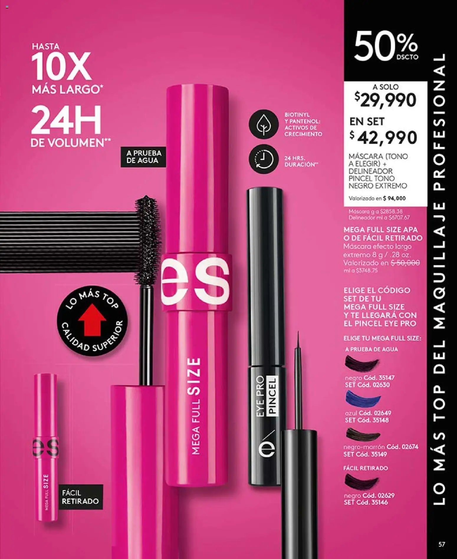 Ésika revista - valida desde el 13.03.2026 | Página: 57 | Productos: Top, Maquillaje, Máscara, Delineador