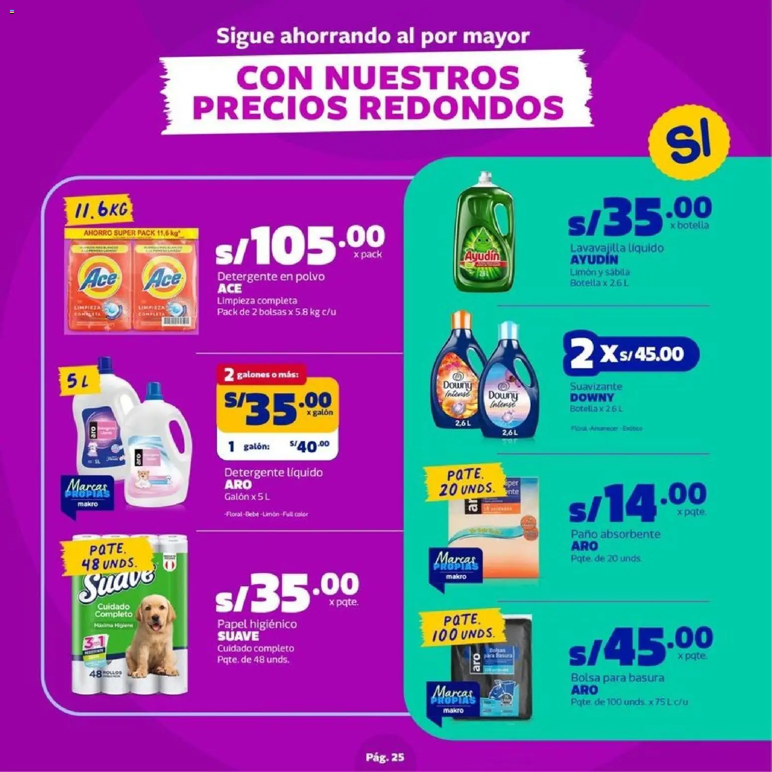 Catálogo Makro válido desde 23.04.2026 | Página: 25 | Productos: Detergente, Bolsa, Polvo