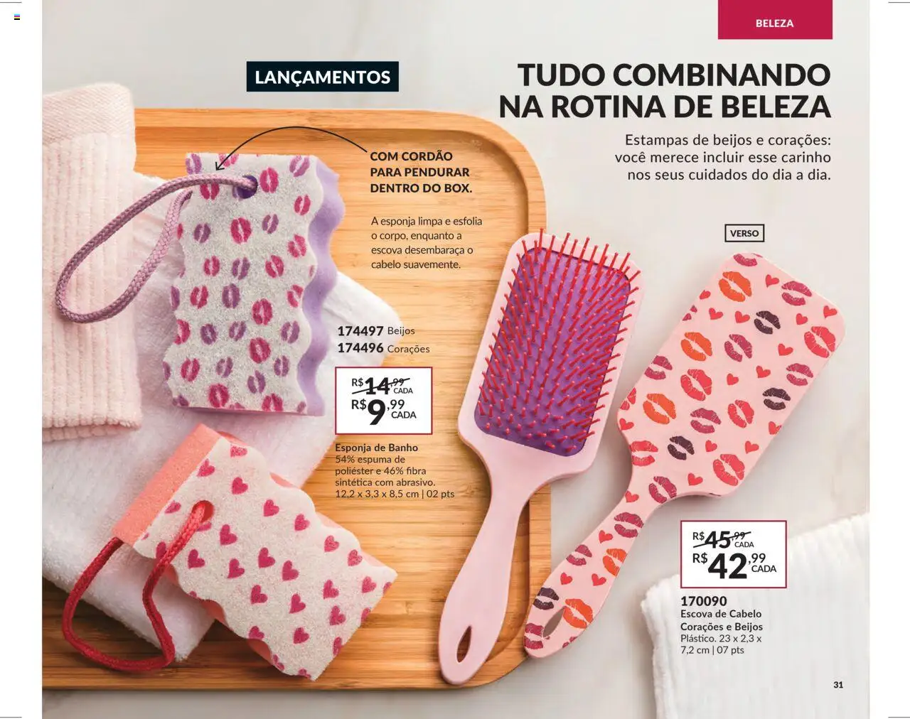 Avon Folheto - válido de 26.09.2025 | Página: 31 | Produtos: Esponja, Escova, Escova de cabelo, Esponja de banho