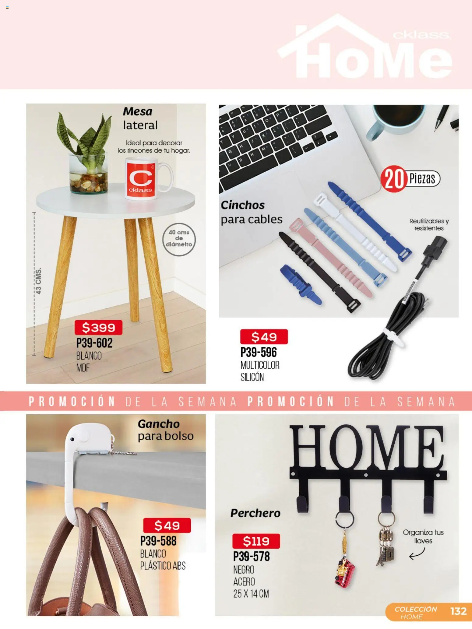 Nuevas ofertas de Cklass válidas en toda la República Mexicana desde el 30.03.2026. ¡Encuentra las mejores ofertas en Cklass catálogo Promo semanal! | Página: 133 | Productos: Bolso, Mesa, Perchero