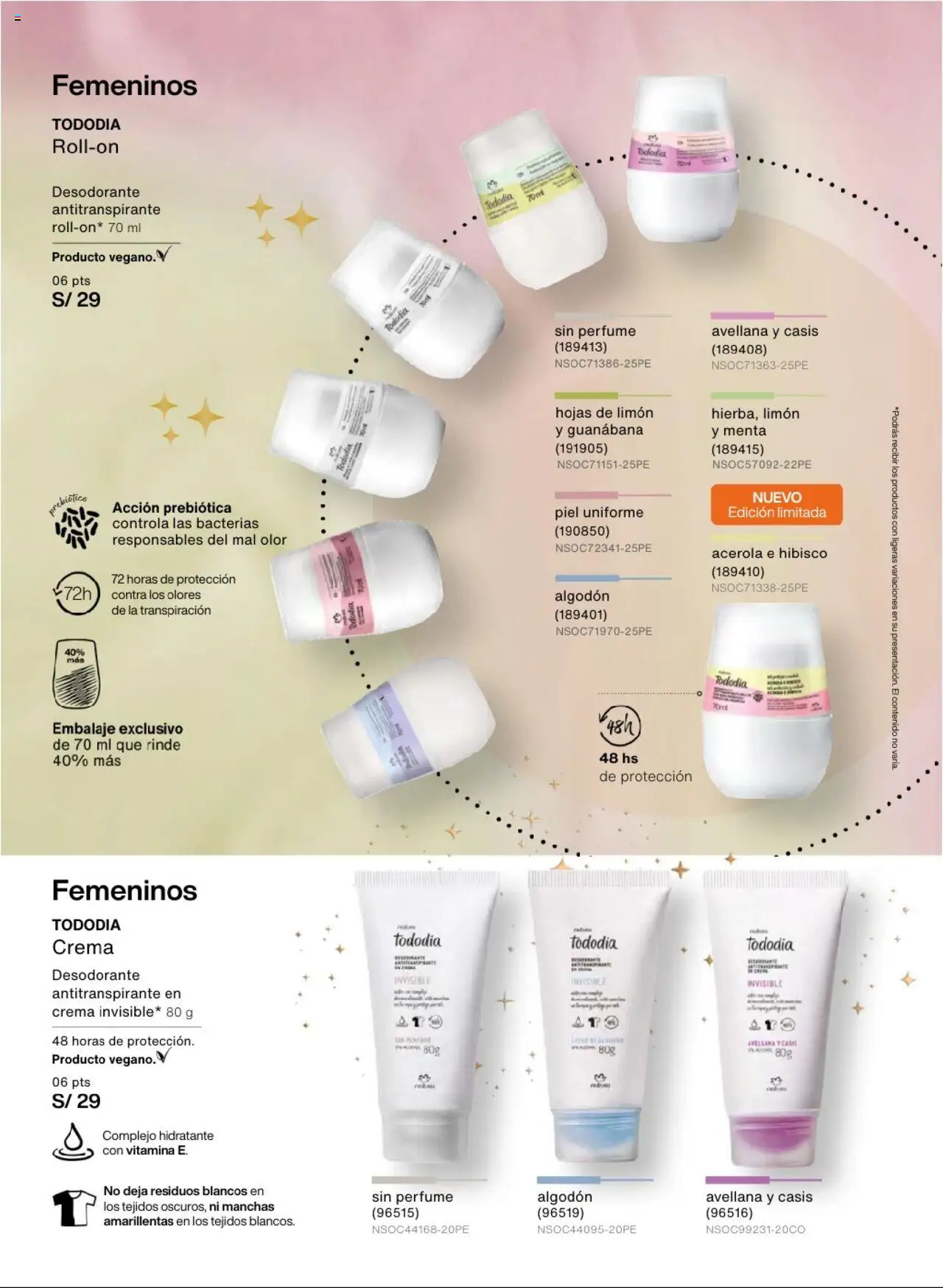 Catálogo Natura válido desde 03.10.2025 | Página: 159 | Productos: Desodorante, Antitranspirante, Crema, Perfume