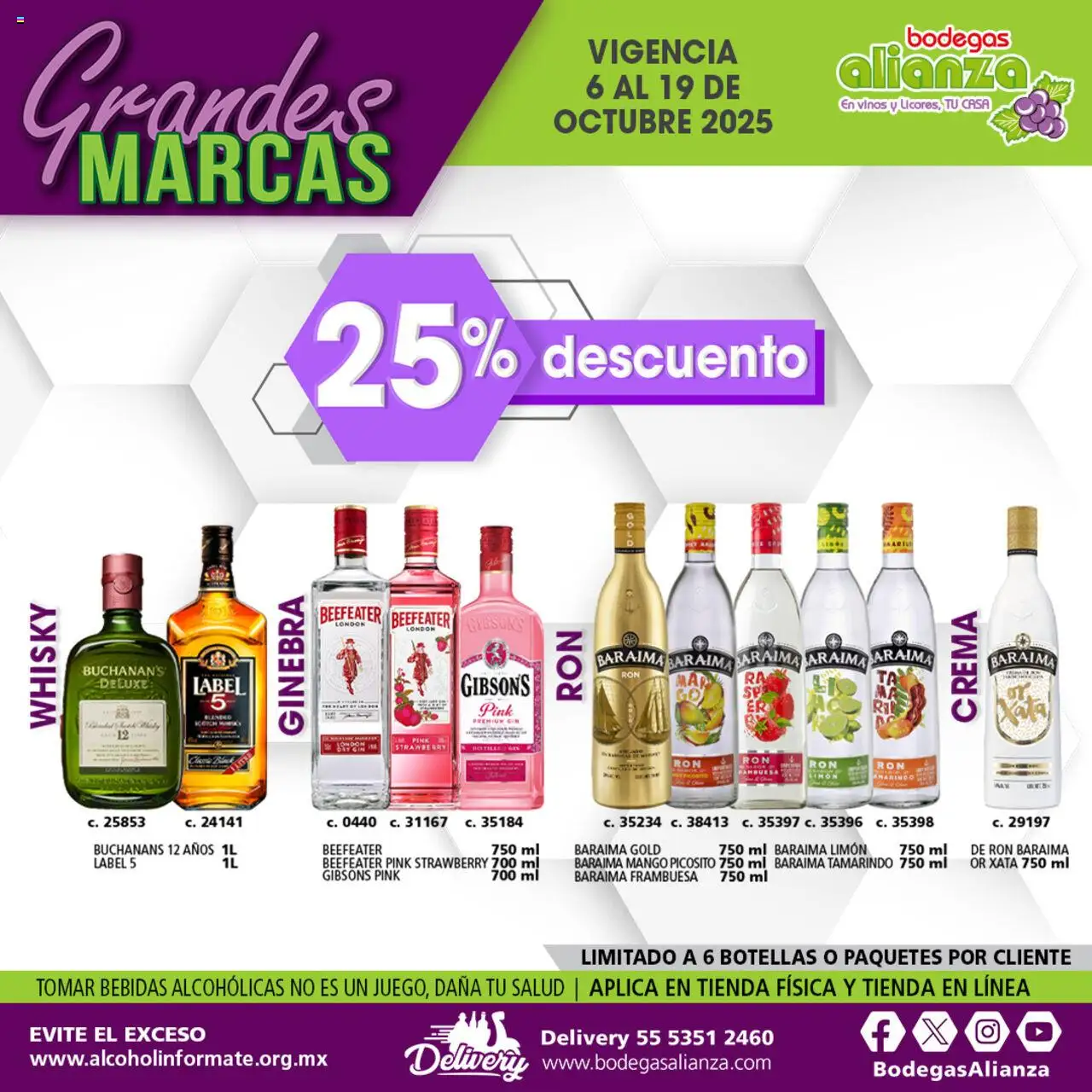 Nuevas ofertas de Bodegas Alianza válidas en toda la República Mexicana desde el 06.10.2025. ¡Encuentra las mejores ofertas en Bodegas Alianza - Catálogo Grandes Marcas! | Página: 11 | Productos: Gin, Crema, Mango, Ginebra