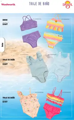 Vista previa de Del Sol y Woolworth catálogo Moda Vacaciones, nuevo folleto de la tienda, válido en México a partir del 19.03.2026 | Página: 45 | Productos: Traje, Traje de baño, Bikini, Baño