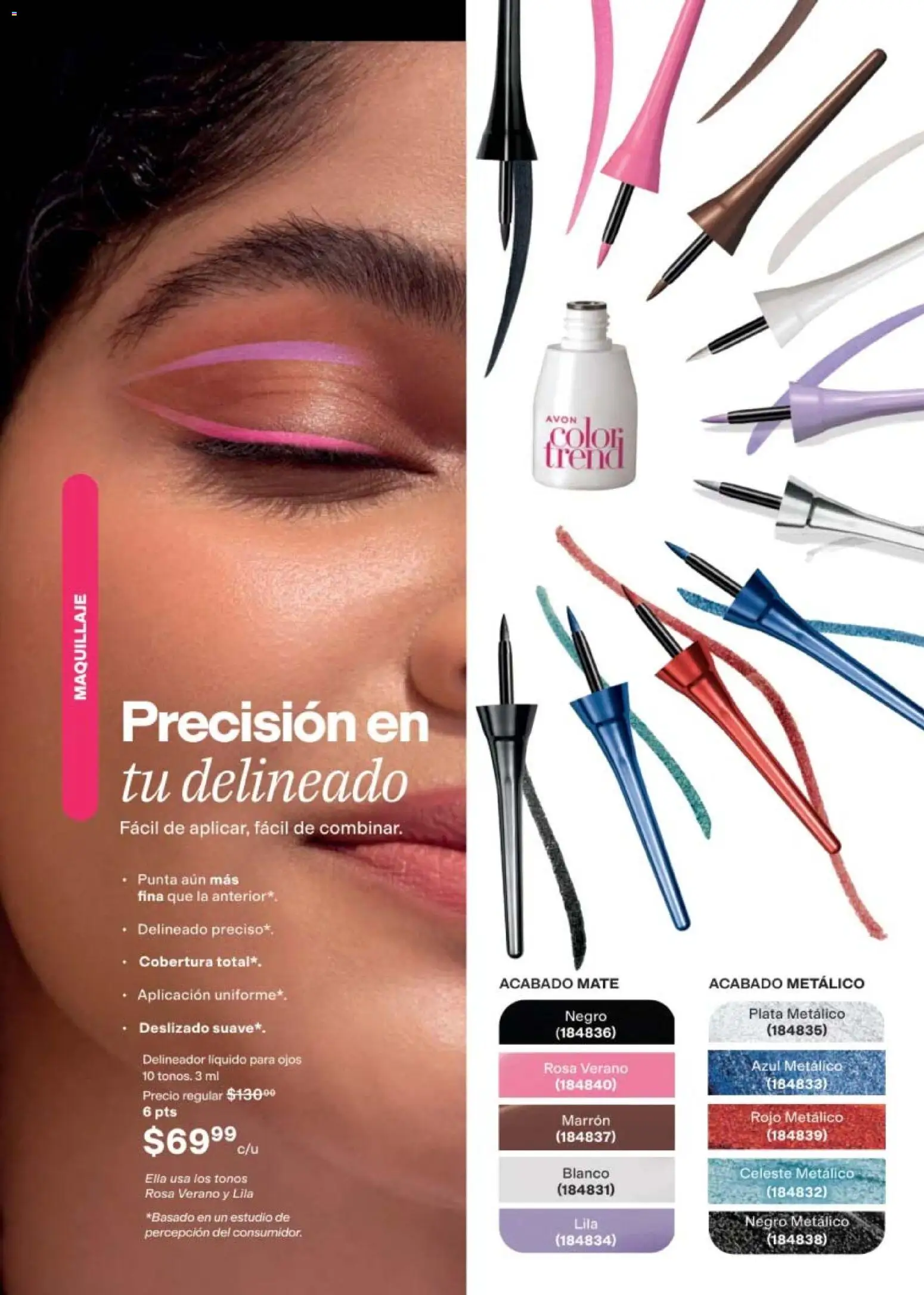 Nuevas ofertas de AVON válidas en toda la República Mexicana desde el 24.04.2026. ¡Encuentra las mejores ofertas en AVON campaña 7 2026! | Página: 56 | Productos: Mate, Maquillaje, Delineador