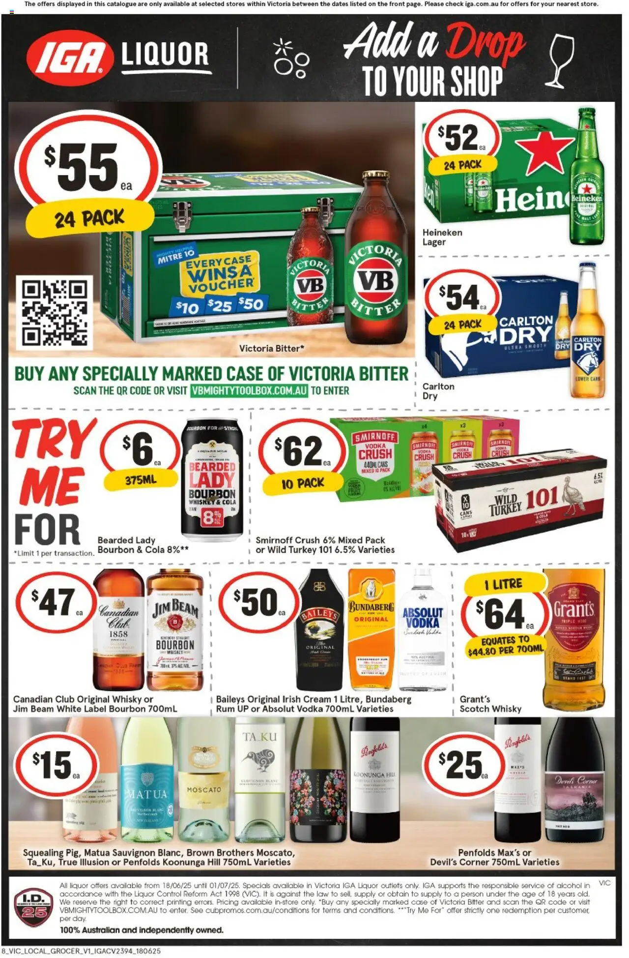 IGA catalogue - valid from 18.06.2025 | Page: 7 | Products: Bourbon, Rum, Scotch, Case