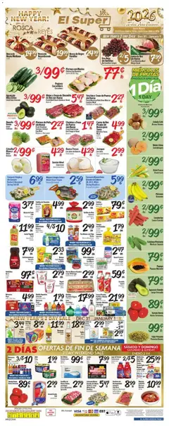Preview of El Super weekly ads valid from 31.12.2025