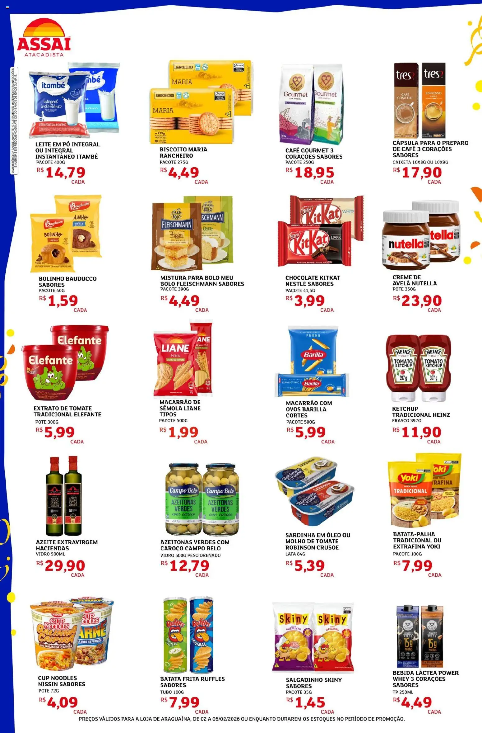 Assaí Atacadista Folheto - válido de 02.02.2026 | Página: 2 | Produtos: Biscoito, Café, Chocolate, Cálcio