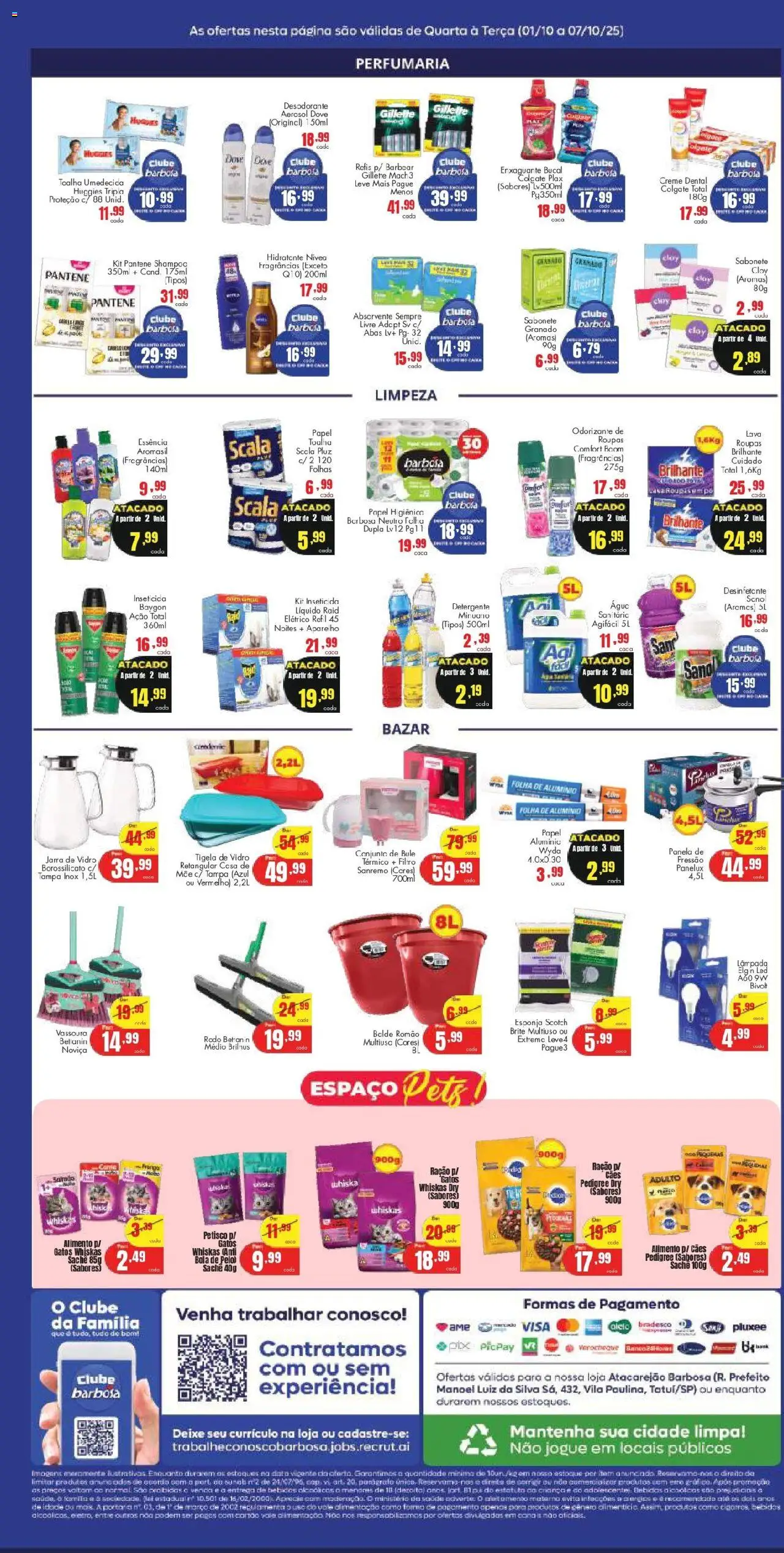 Barbosa Supermercados Folheto - válido de 01.10.2025 | Página: 4 | Produtos: Toalha umedecida, Desinfetante, Rodo, Tigela