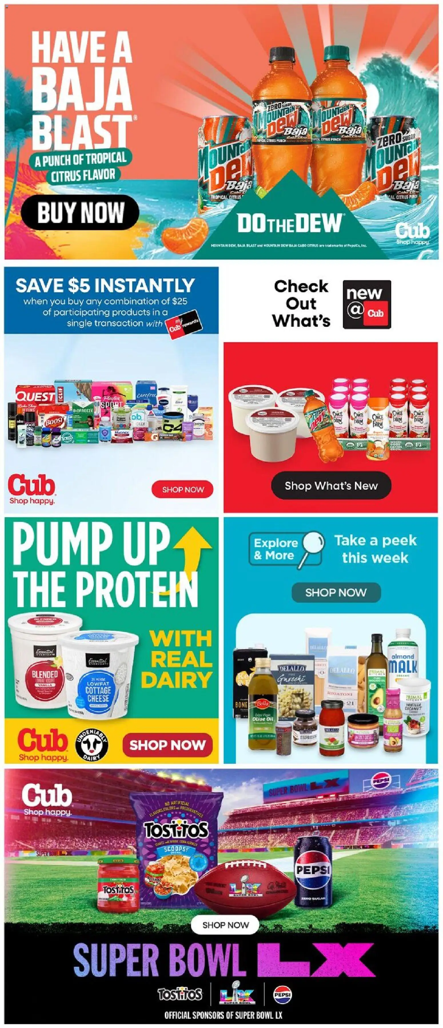 Cub Foods Weekly Ad - valid from 10.01.2026 | Page: 8 | Products: Pump, Cheese, Cottage cheese, Sugar