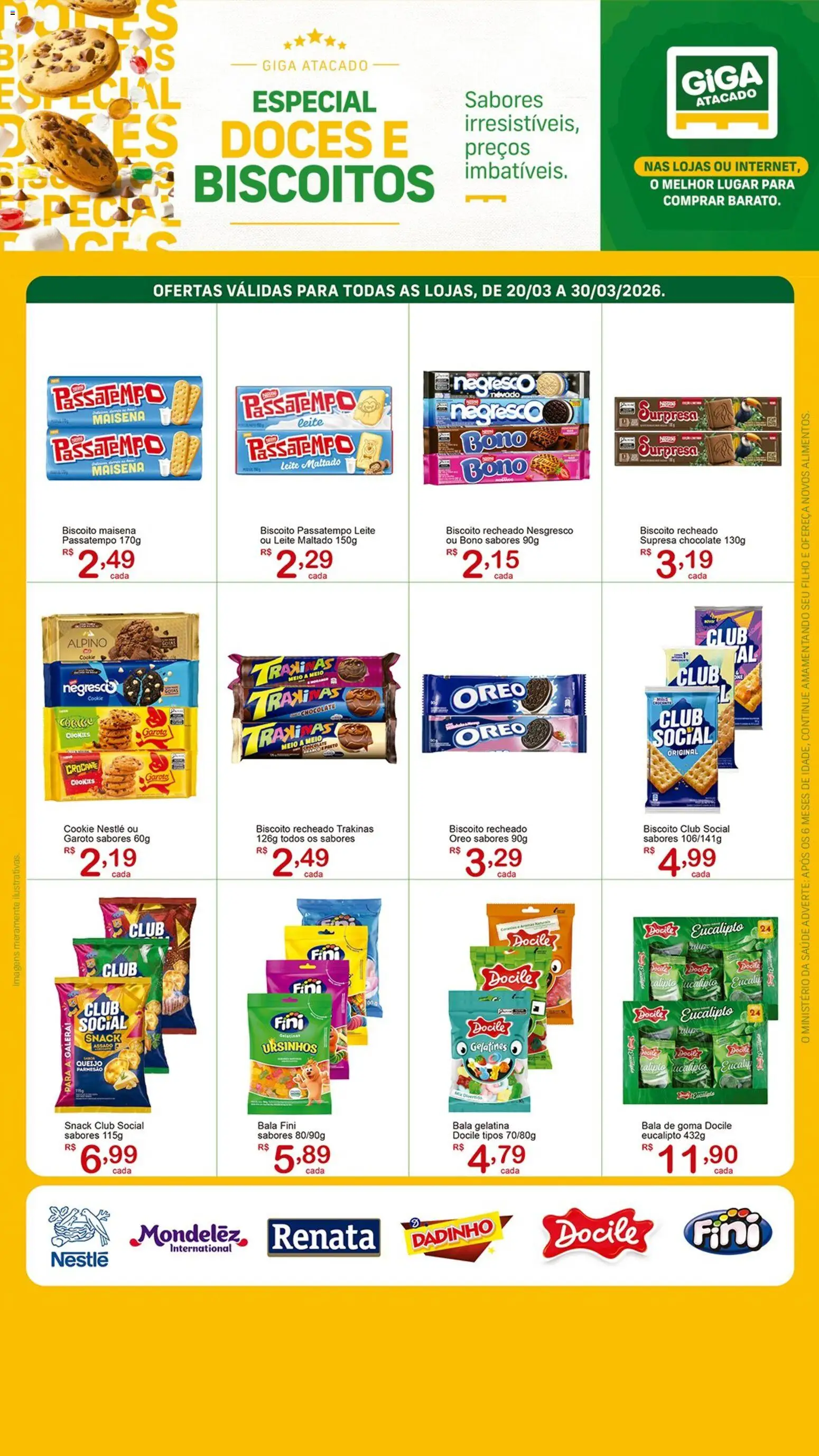 GIGA Atacado Folheto - válido de 20.03.2026 | Página: 1 | Produtos: Parmesão, Doces, Biscoitos, Gelatina