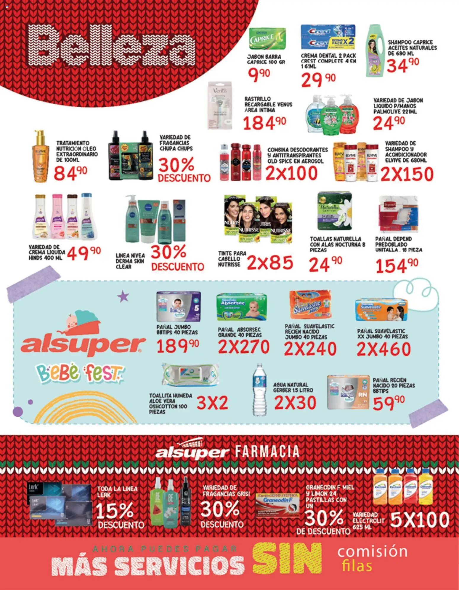 Nuevas ofertas de Alsuper válidas en toda la República Mexicana desde el 26.12.2025. ¡Encuentra las mejores ofertas en Alsuper folleto Zacatecas! | Página: 4 | Productos: Crema, Rastrillo, Barra, Toallas