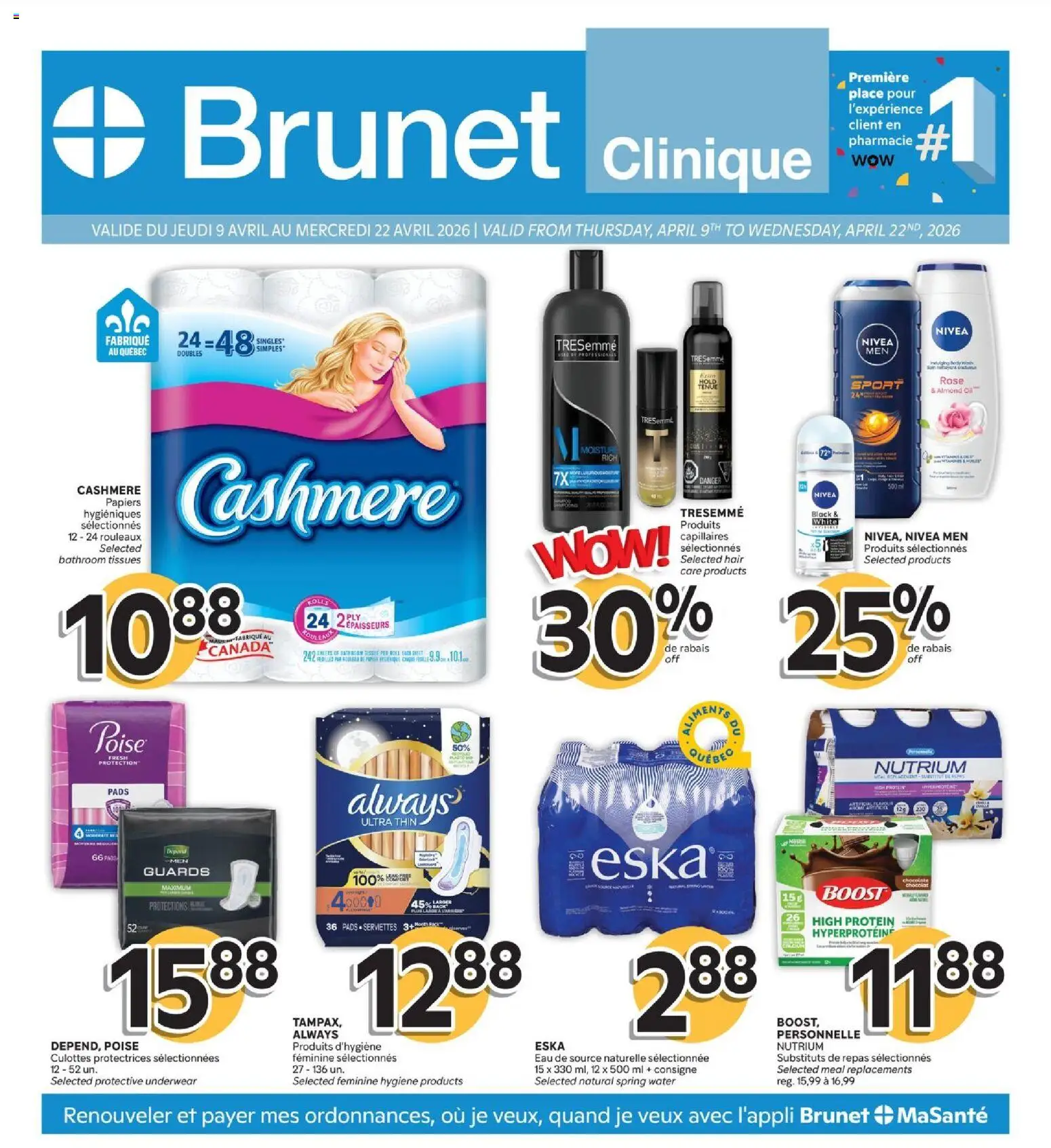 Brunet flyer valid from 09.04.2026 | Page: 1 | Products: Oil, Chocolate, Underwear
