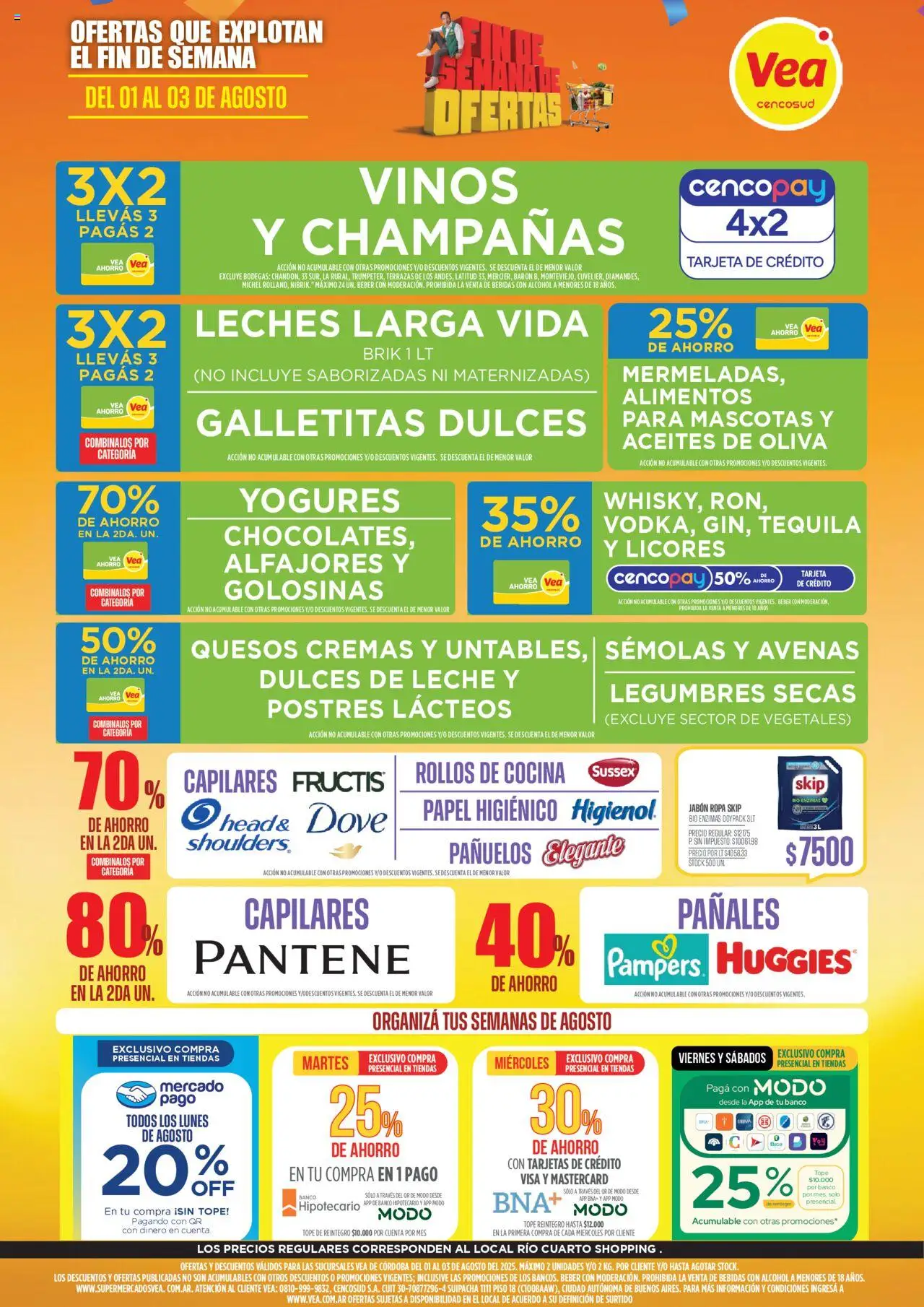 Vea - Ofertas | Córdoba │ válido desde el 01.08.2025 | Página: 1 | Productos: Banco, Oliva, Leche, Golosinas