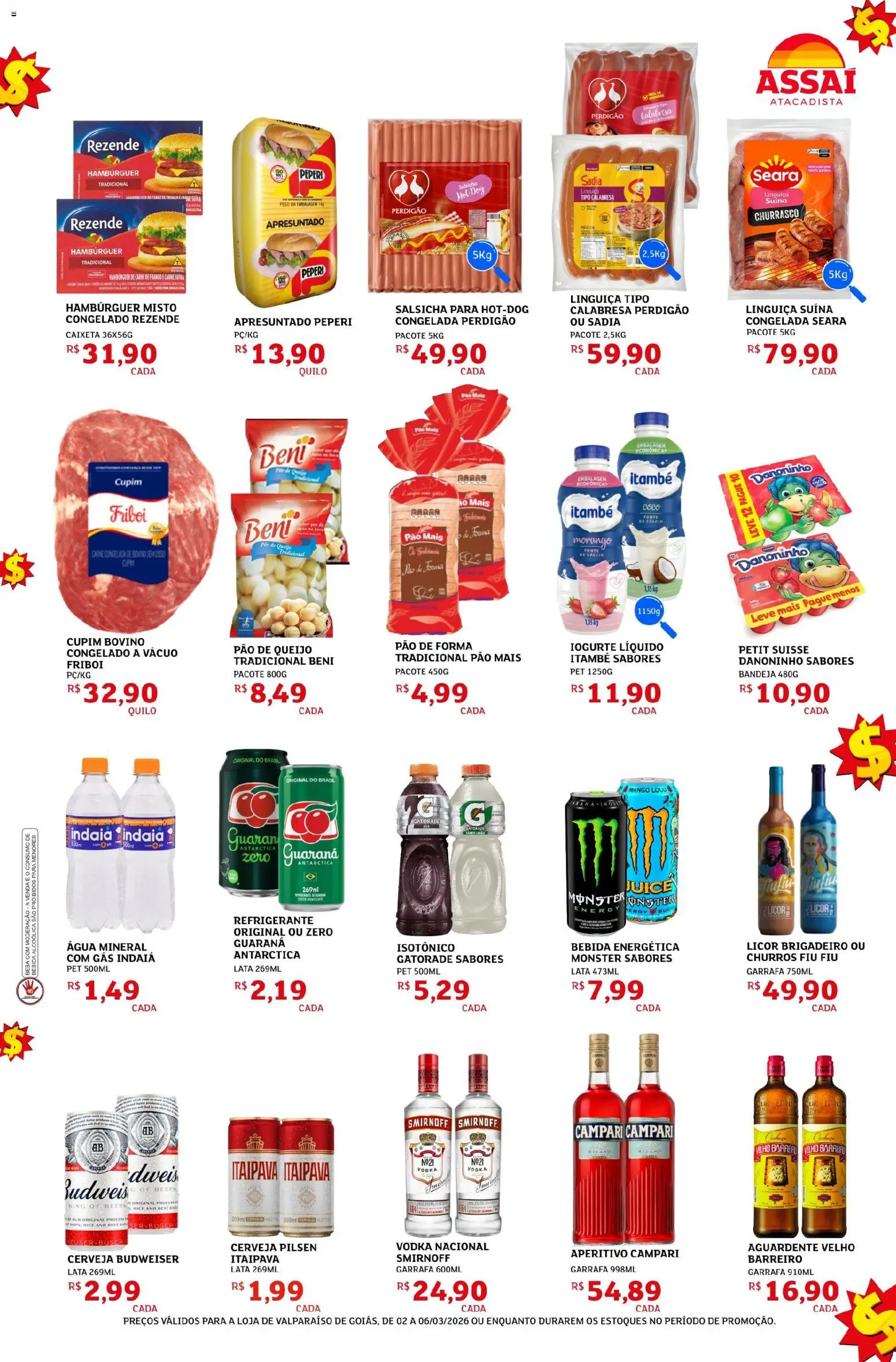 Assaí Atacadista Folheto - válido de 02.03.2026 | Página: 3 | Produtos: Alho, Guaraná, Cerveja, Cálcio